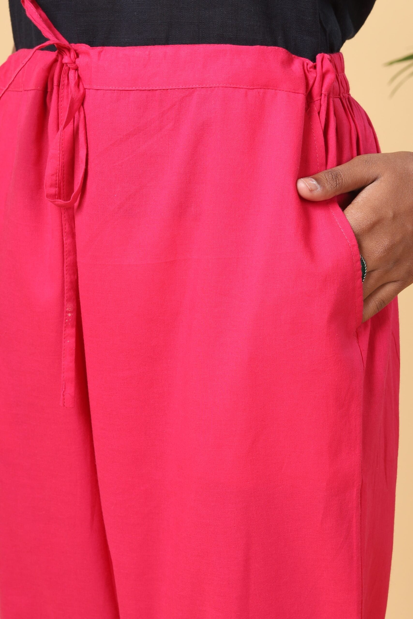 Strawberry Pink Cotton Casual Pant