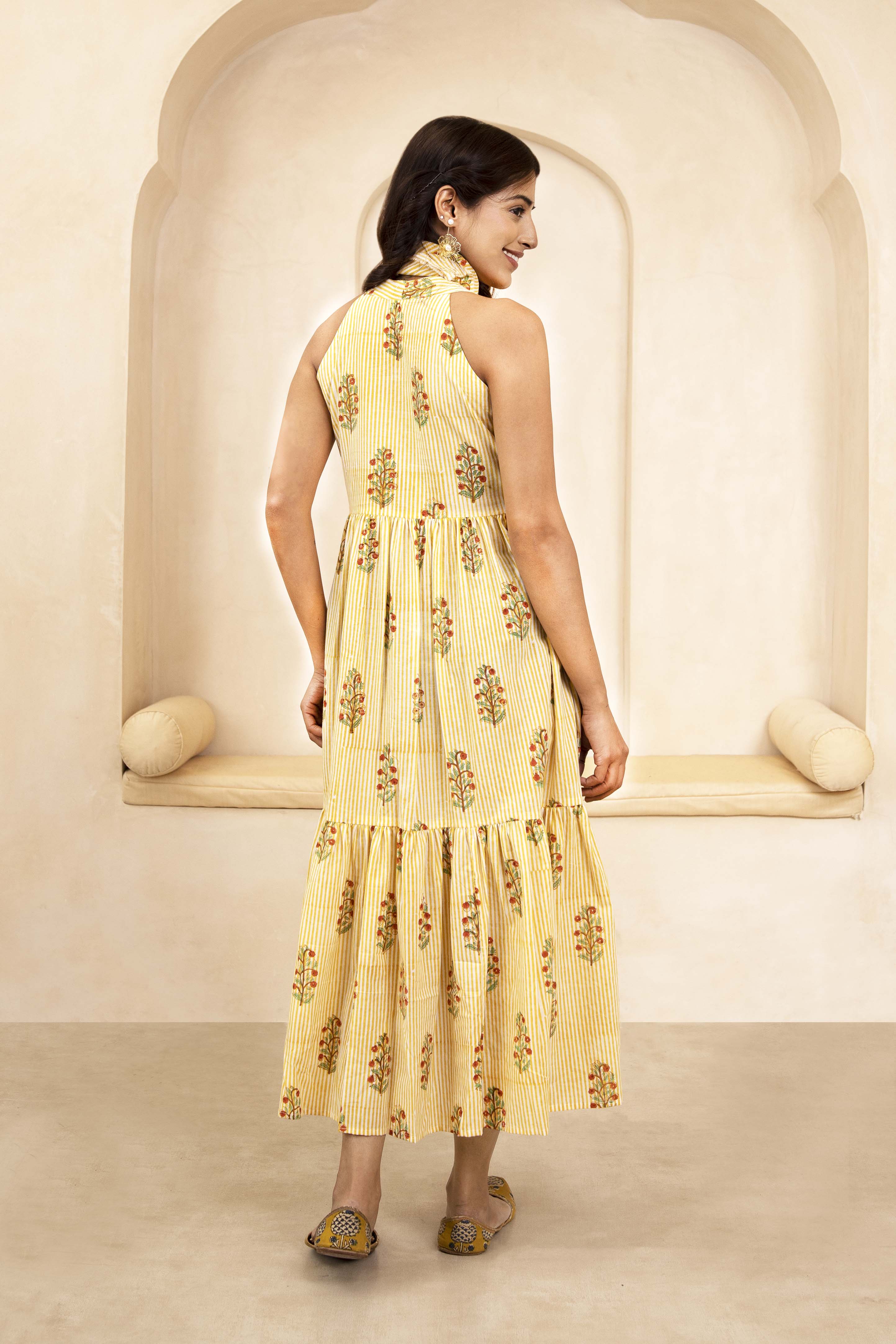 Yellow Halter Neck Dress