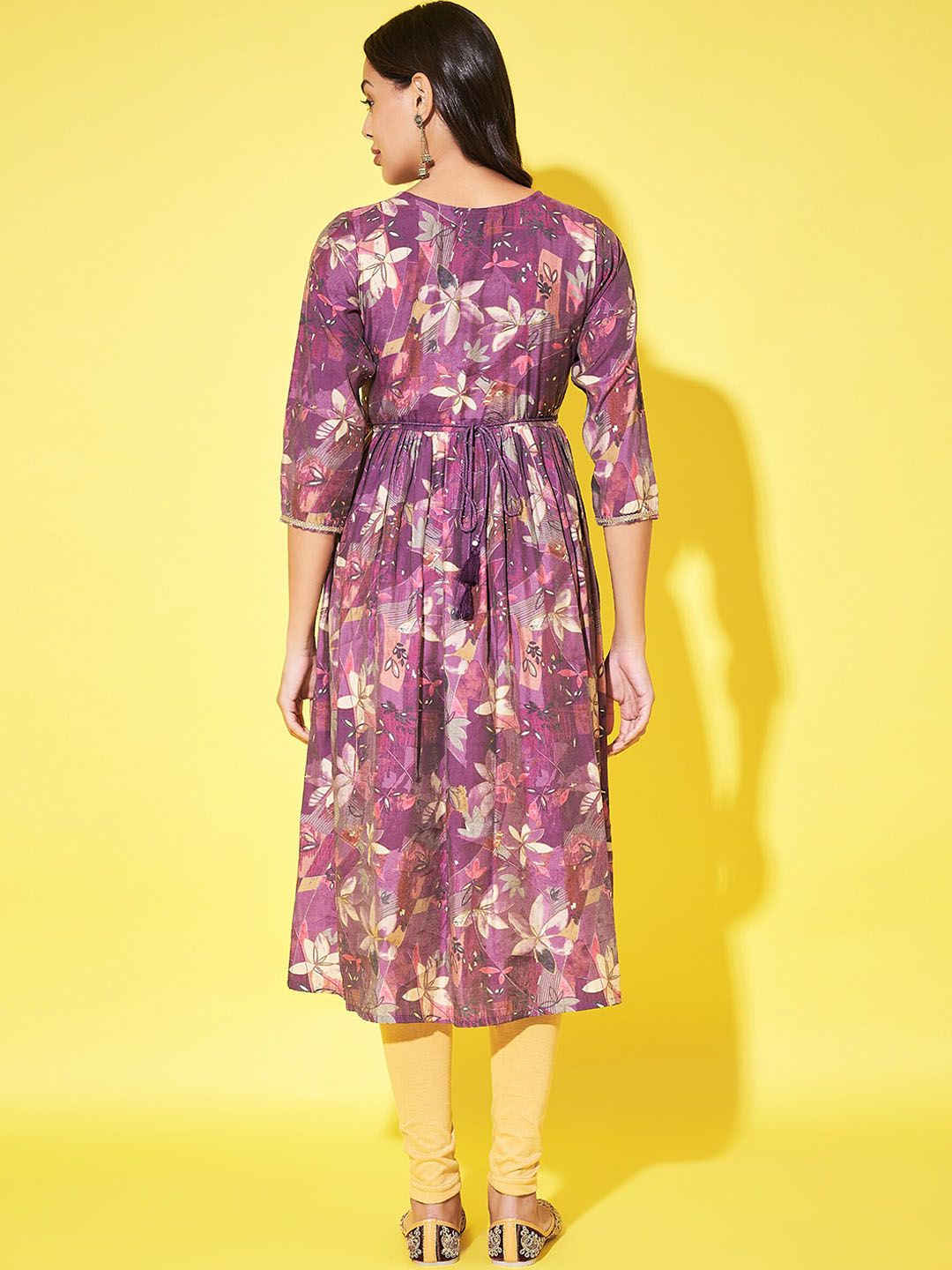 Label Khoj Women Silk Blend Alia Cut Kurta Dress