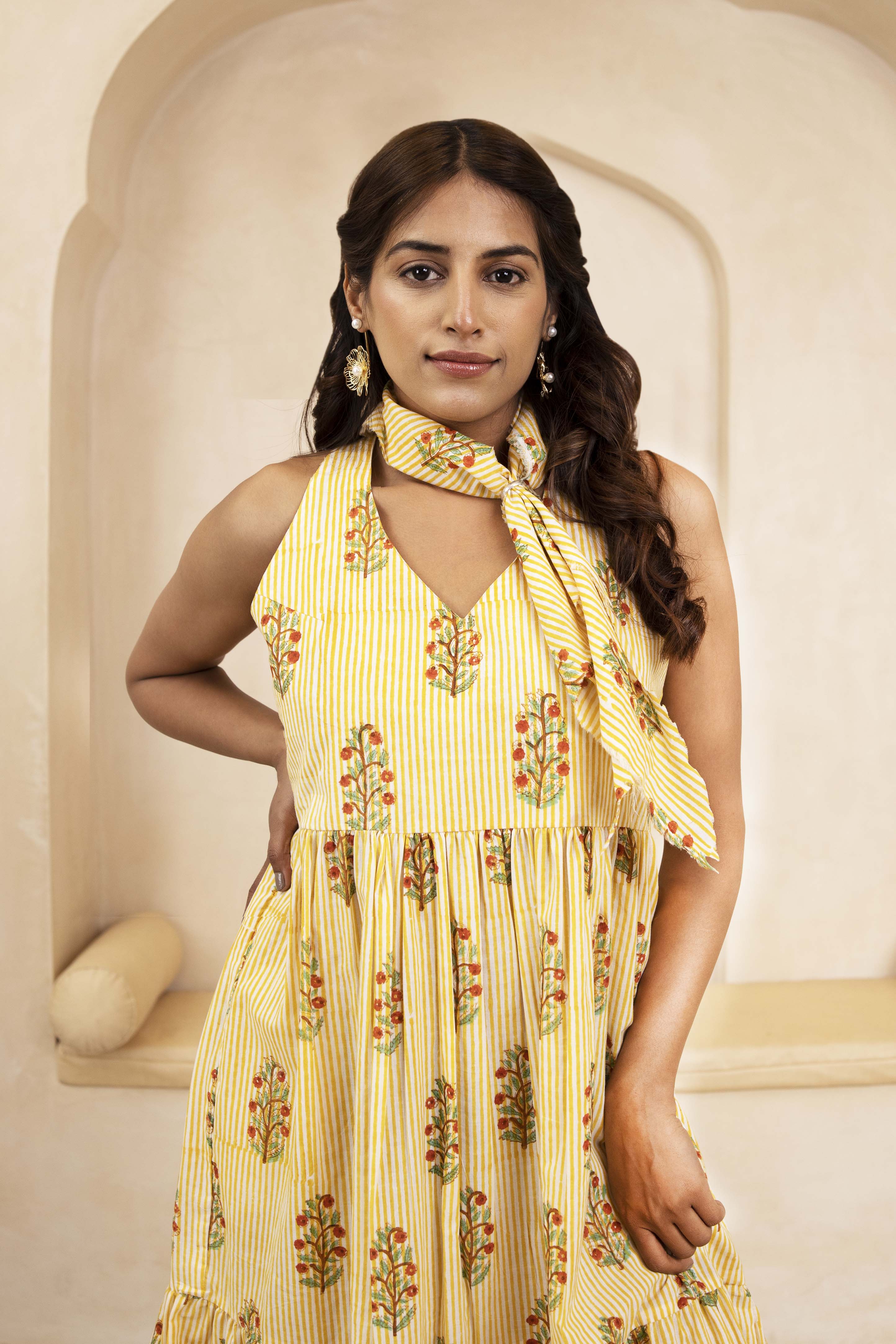 Yellow Halter Neck Dress