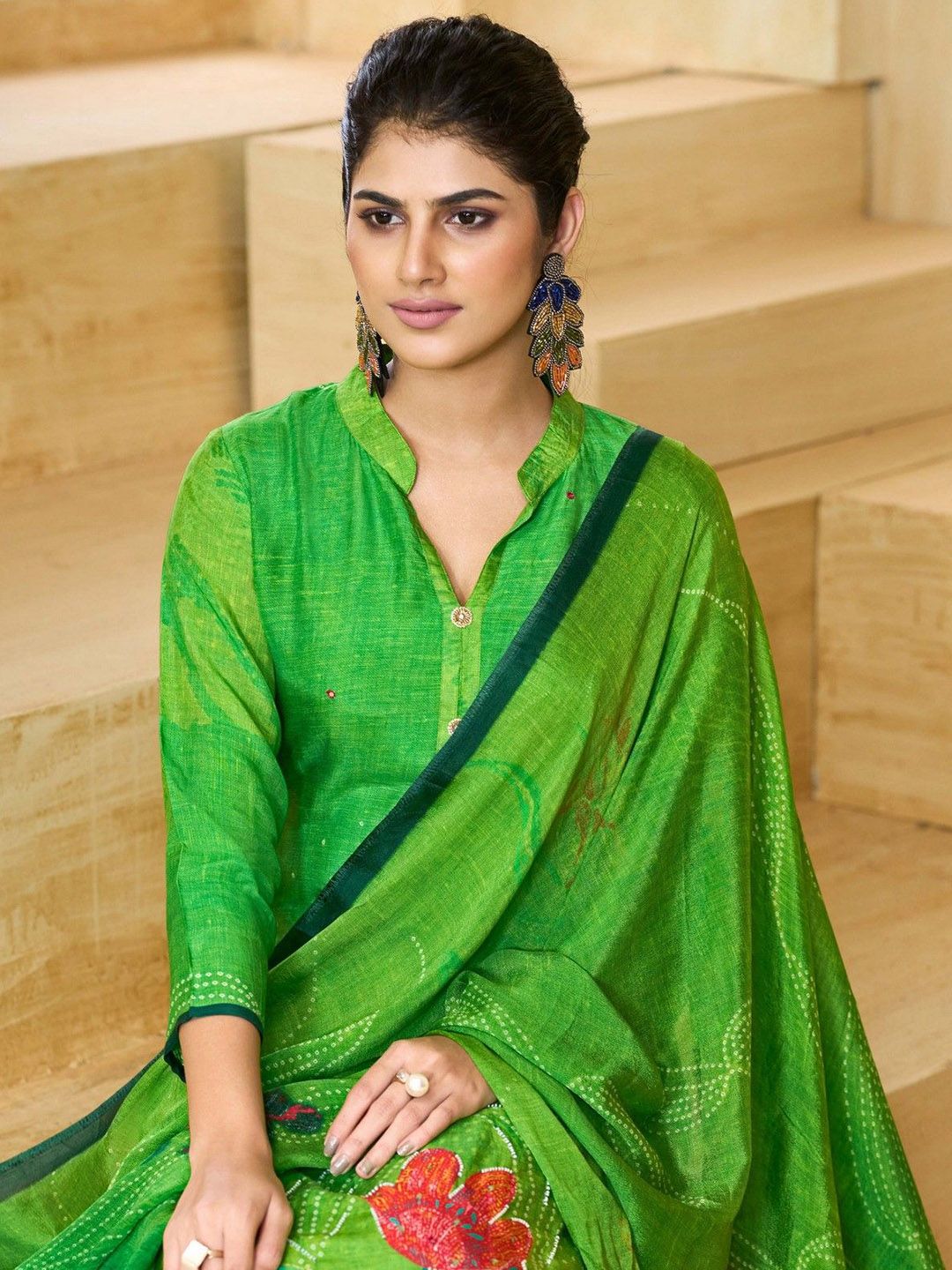 Label khoj Pure viscose Maslin with hand work kurta set