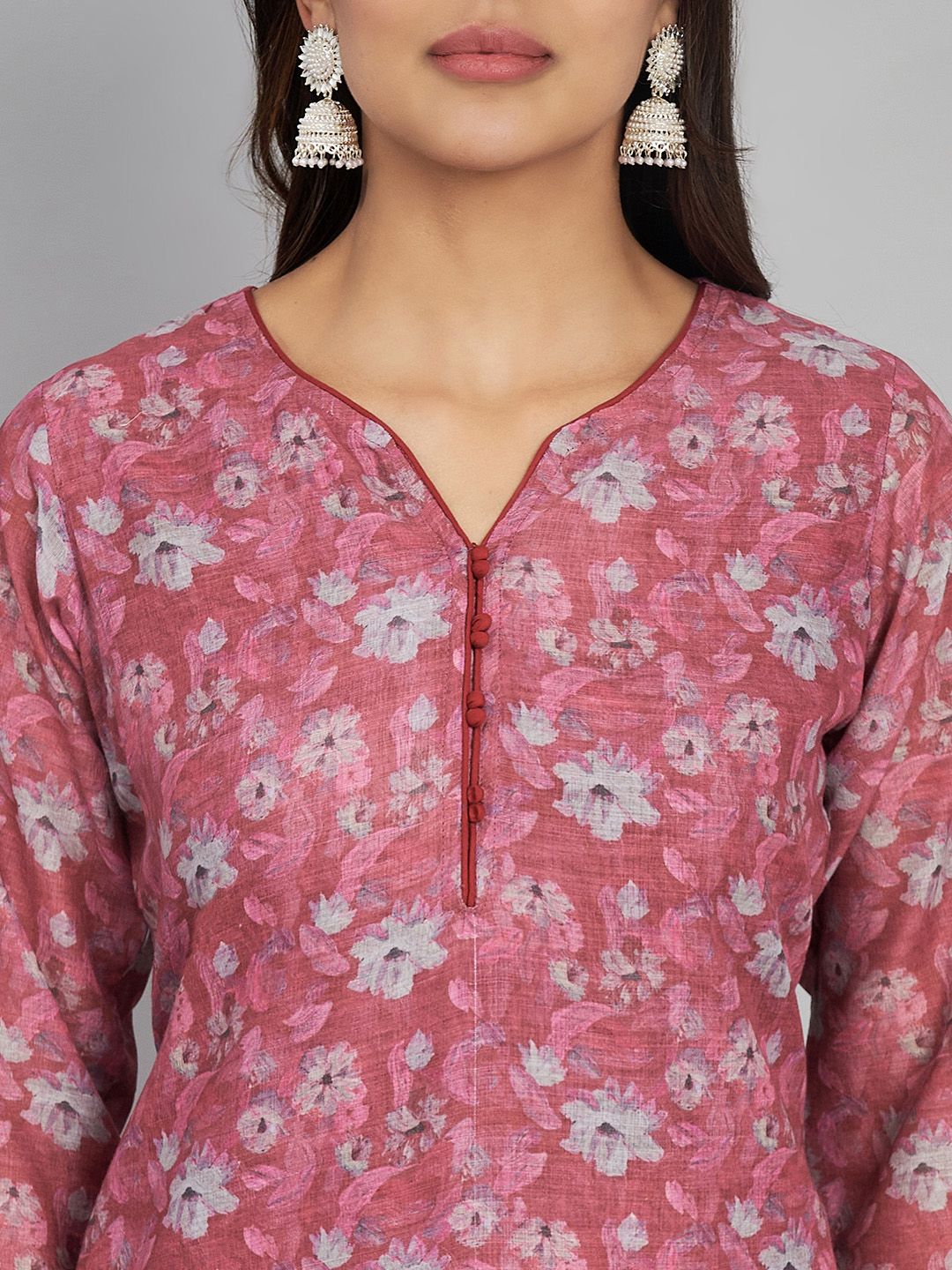 Label Khoj Women Linen Printed Kurta