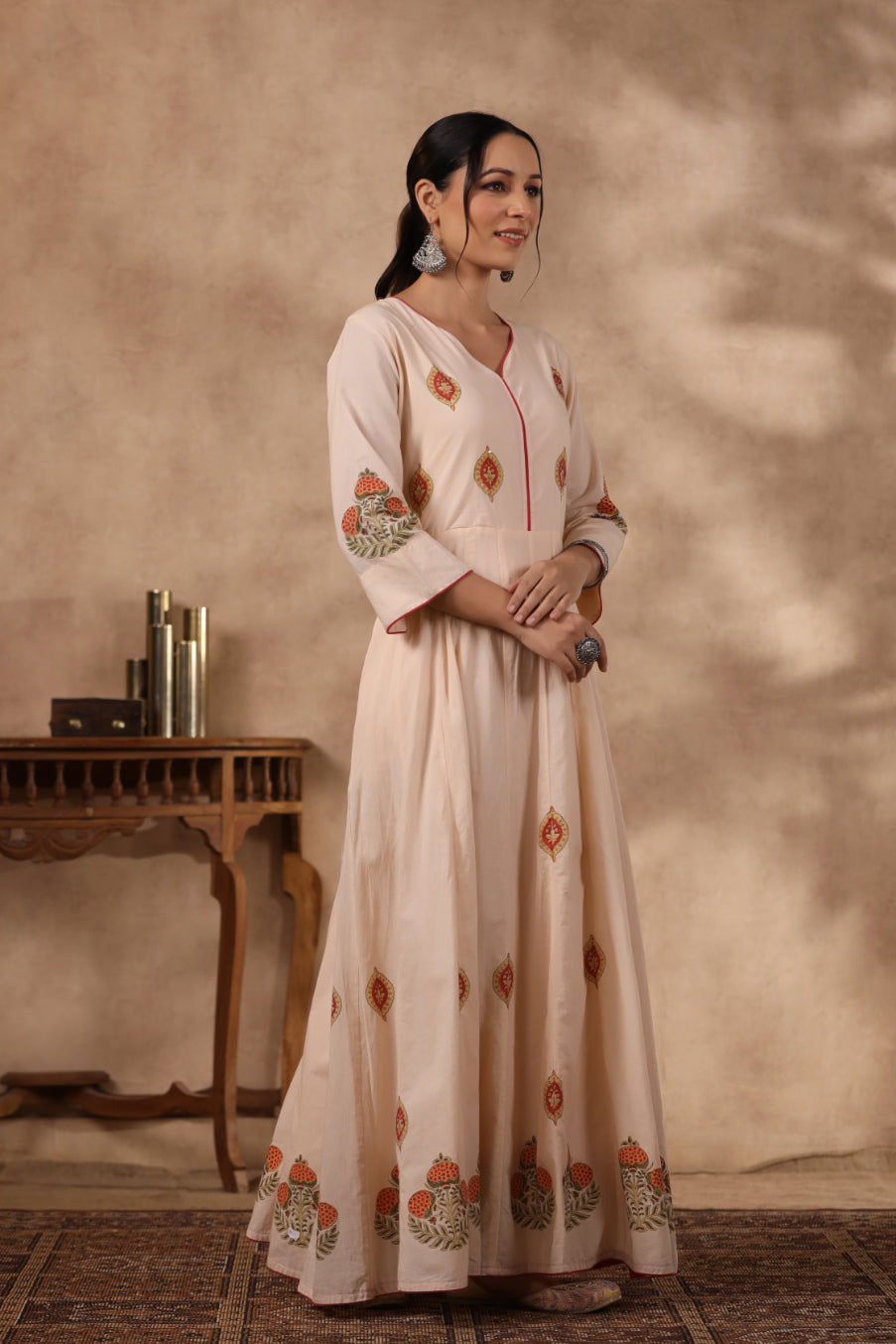 Shuddhi peach and orange long dress