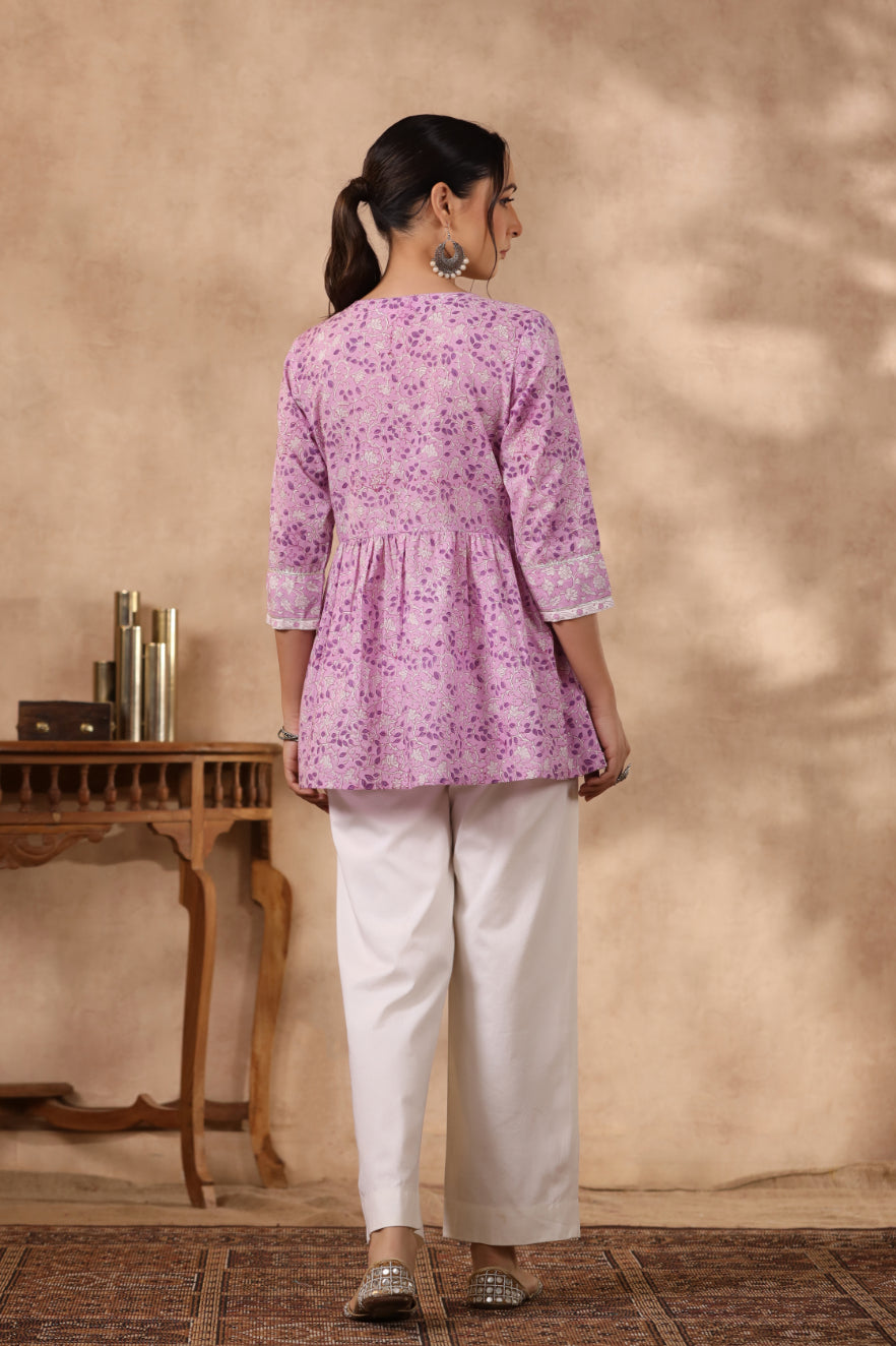 Shuddhi pink and purple top