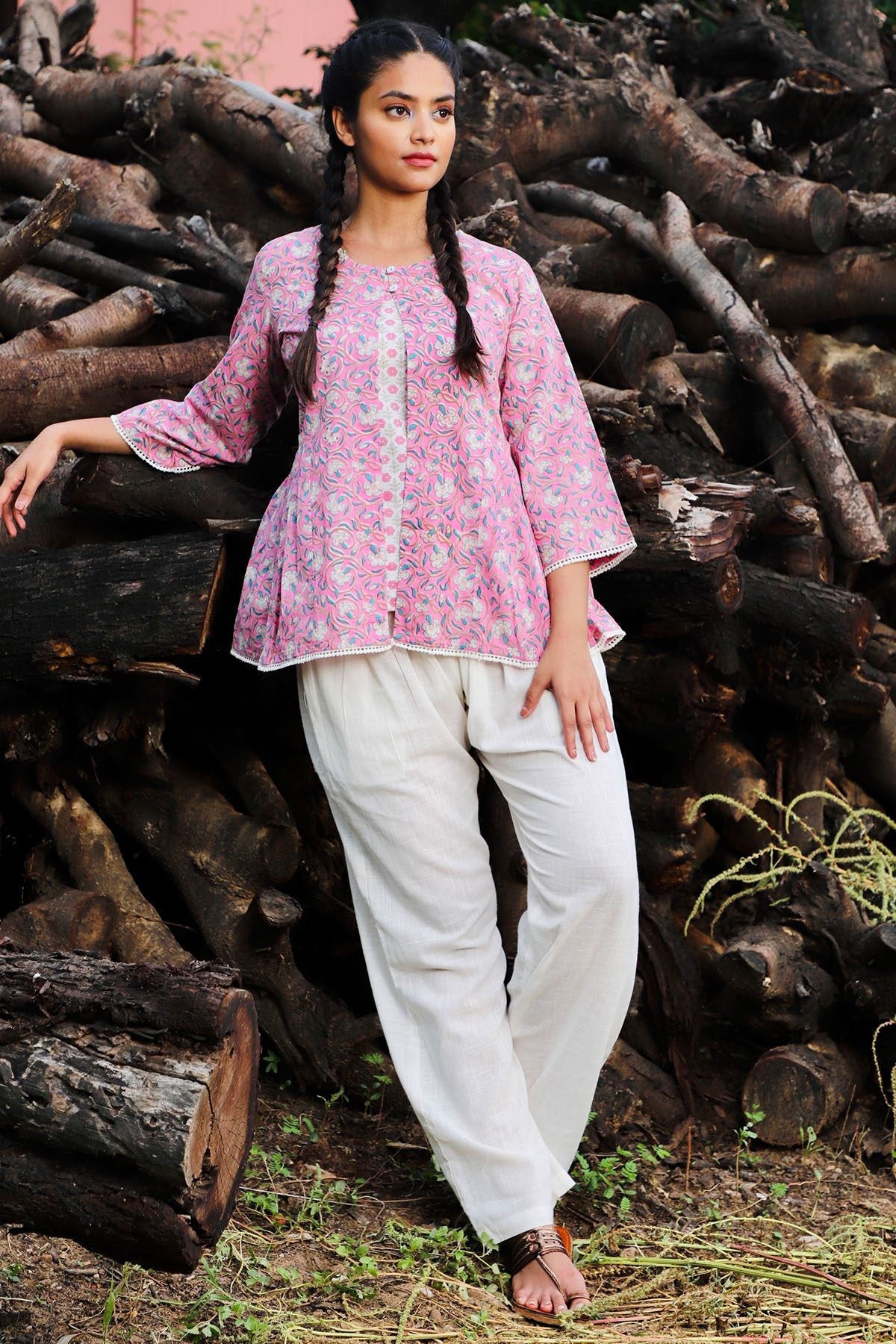 Shuddhi Pink And Violet Double Top