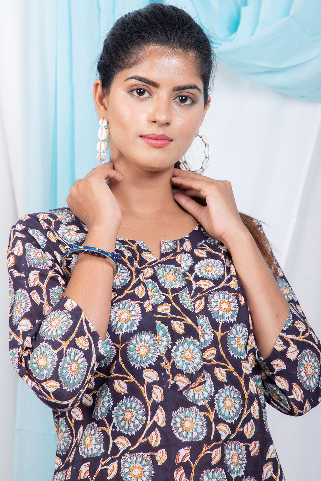 Shuddhi Black Short kurti