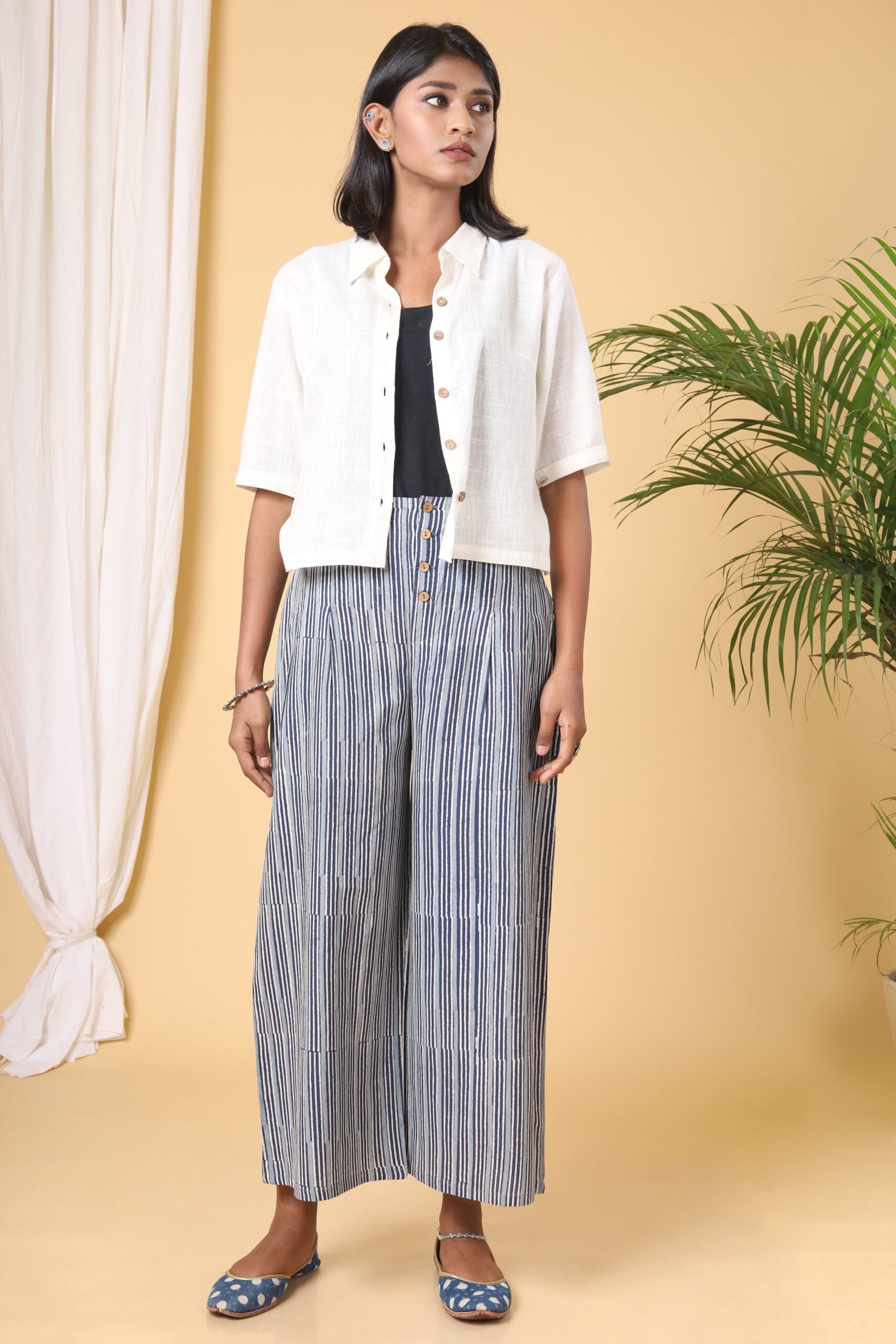 Stone Blue with Aegon Blue Stripes Culottes