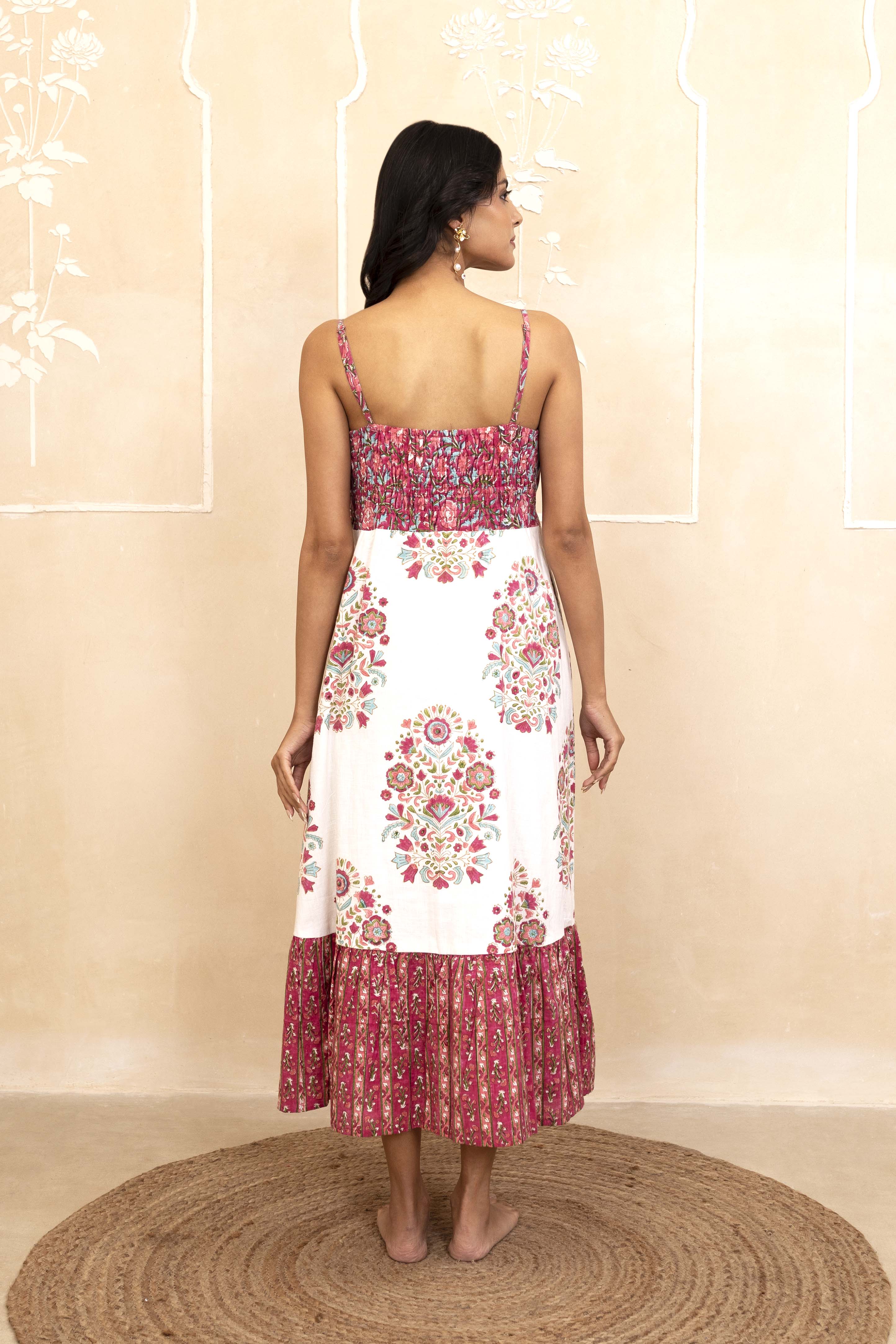 White and Red Spaghetti Dress