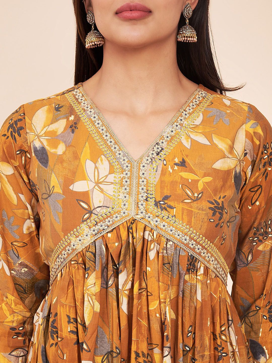 Label Khoj Women Silk Blend Alia Cut Kurta Dress