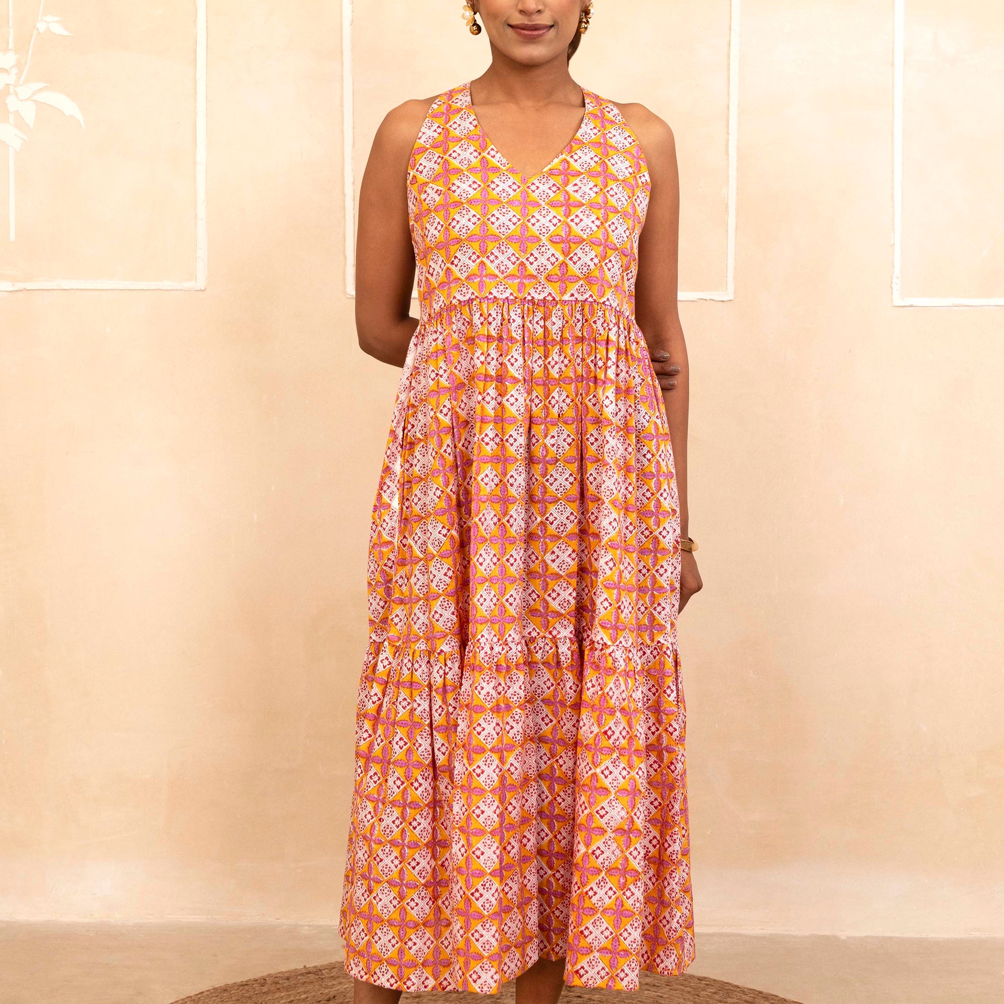 Mustard Halter Neck Dress