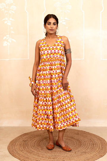 Yellow Halter Neck Dress