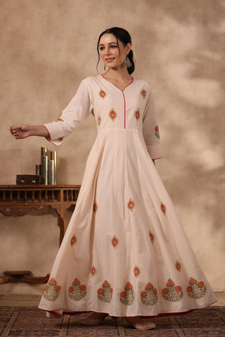 Shuddhi peach and orange long dress