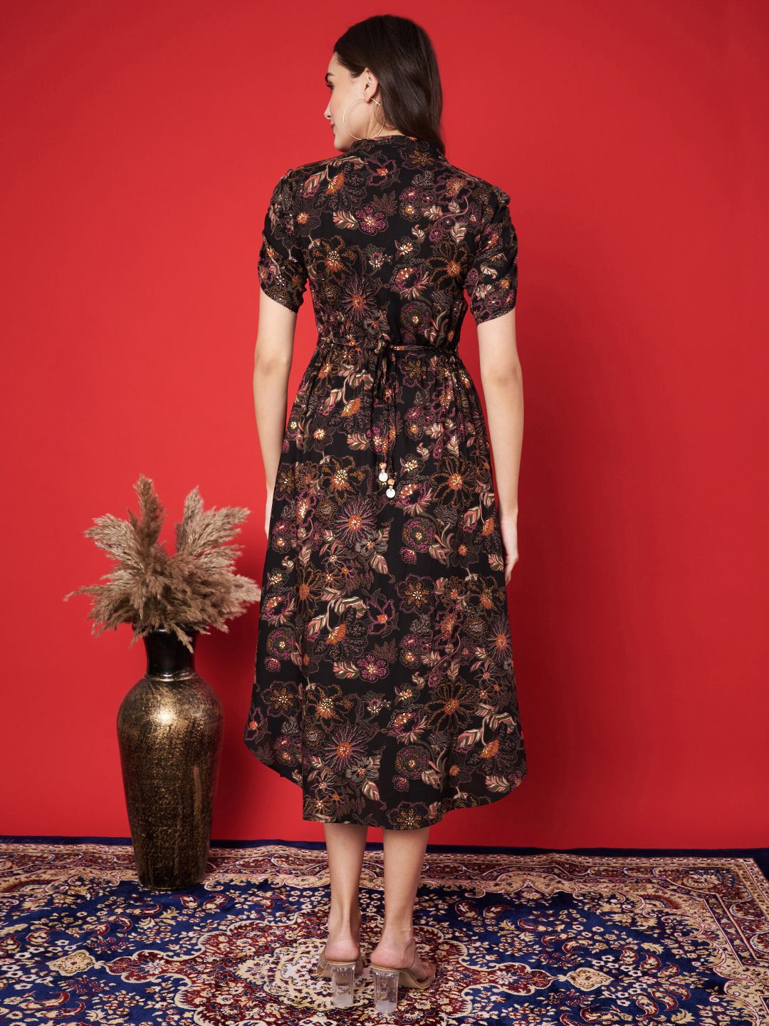 Label khoj  women printed Middy - A line dress