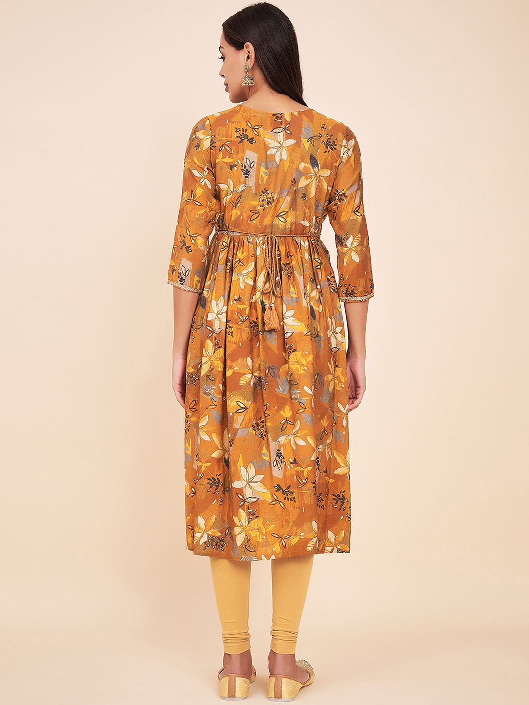 Label Khoj Women Silk Blend Alia Cut Kurta Dress