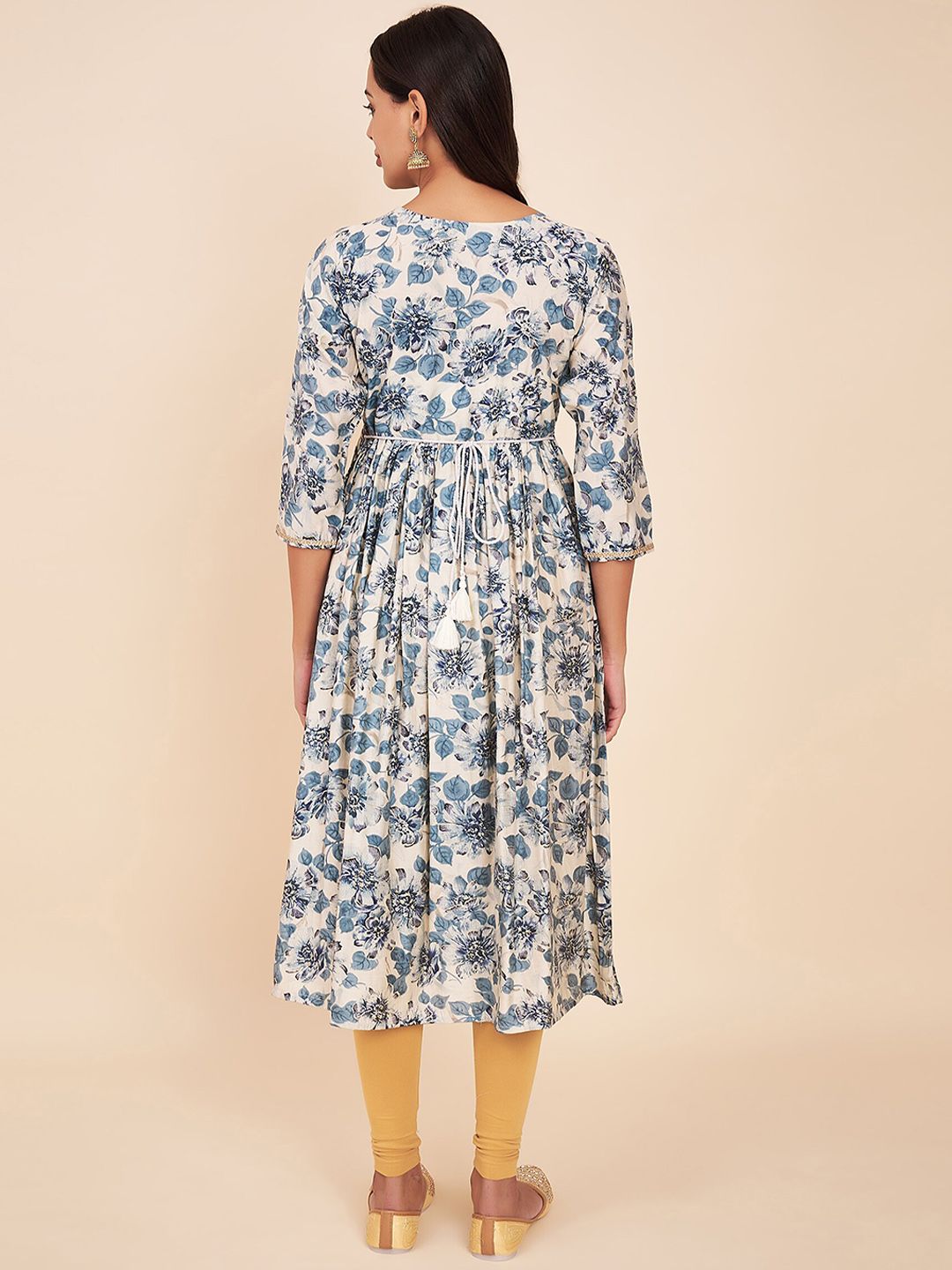 Label Khoj Women Silk Blend Alia Cut Kurta Dress