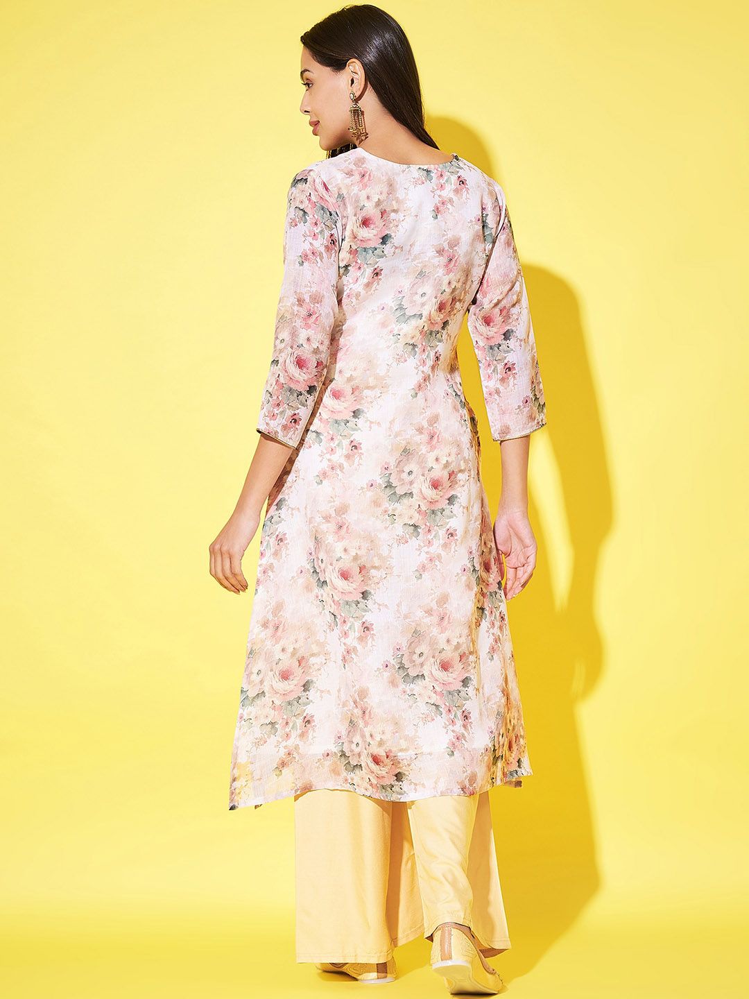 Label Khoj Women Lilen print  kurta