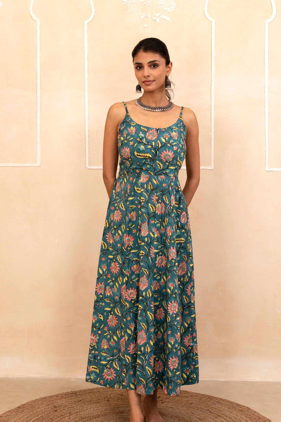 Teal Spaghetti Dress