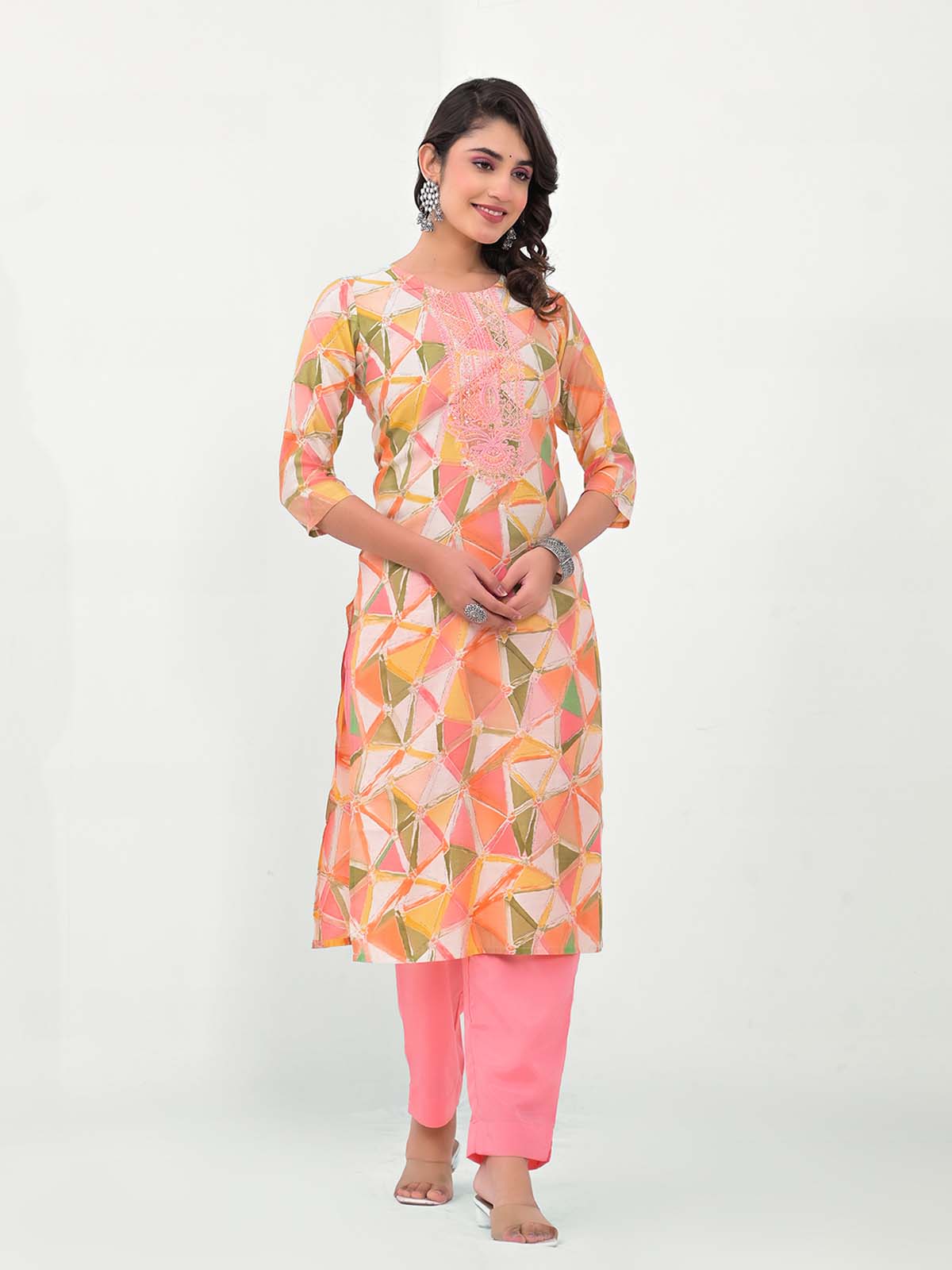 Label khoj Women Printed Kurta with Trousers & Dupatta