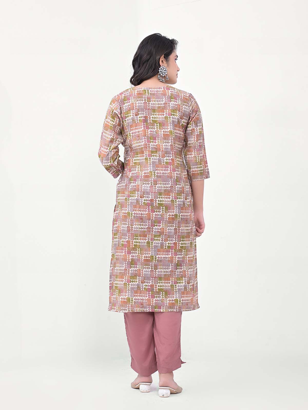 Label Khoj Women Silk blend Kurta ,trouser and dupptta set
