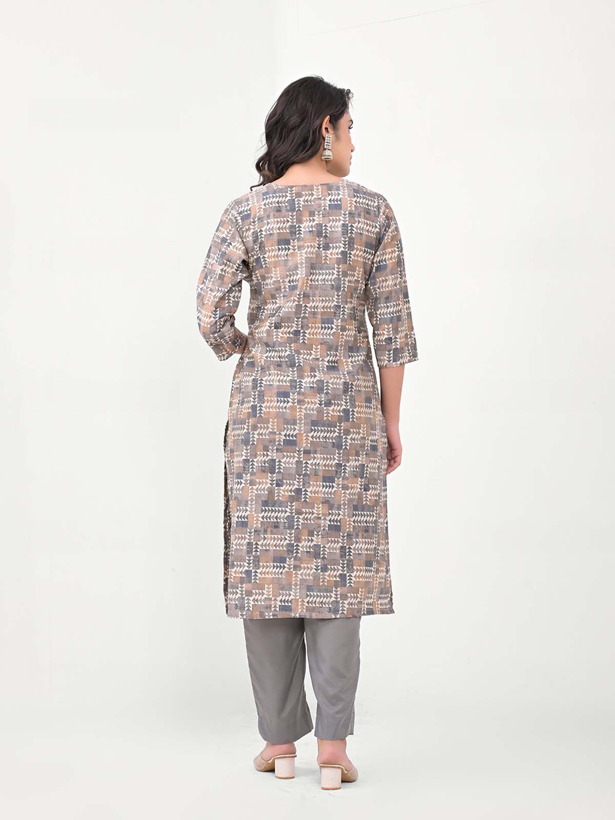 Label Khoj Women Silk blend Kurta ,trouser and dupptta set