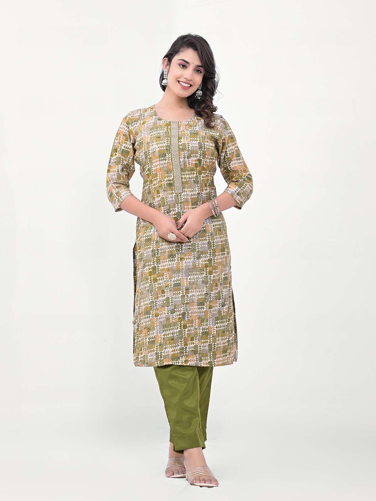 Label Khoj Women Silk blend Kurta ,trouser and dupptta set