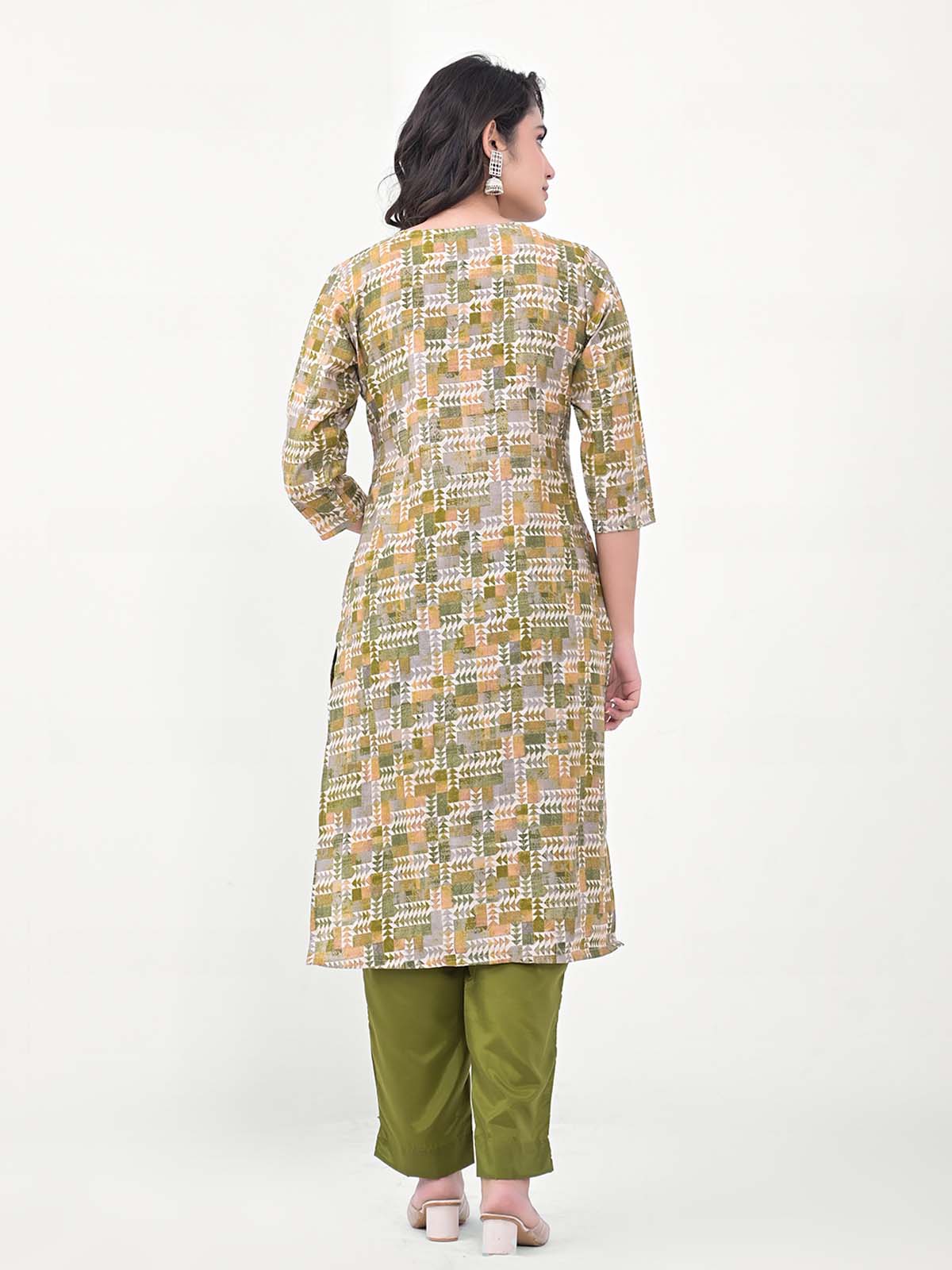Label Khoj Women Silk blend Kurta ,trouser and dupptta set
