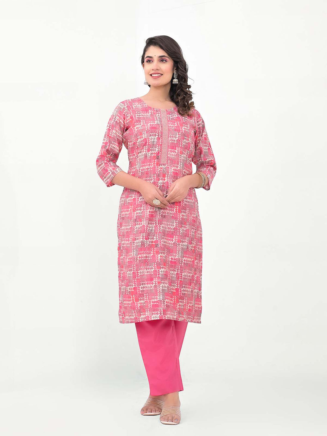 Label Khoj Women Silk blend Kurta ,trouser and dupptta set