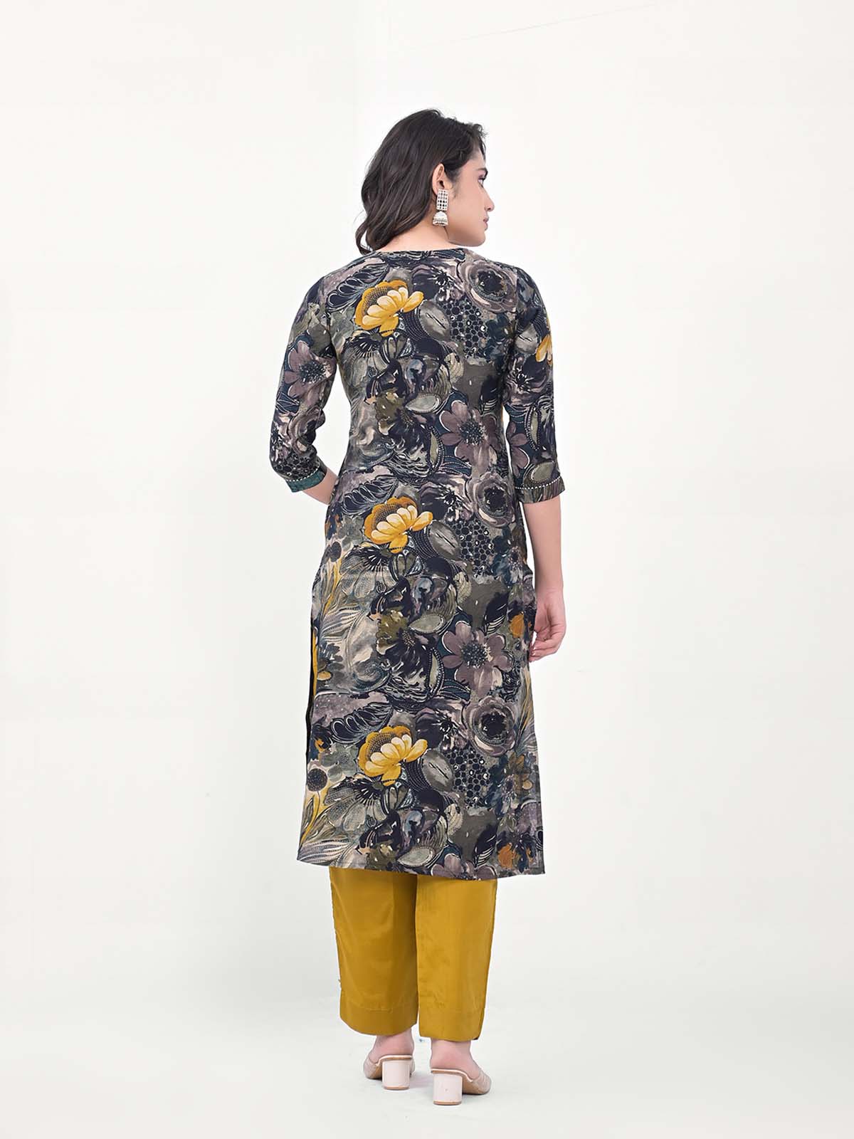 Label Khoj Women Silk blend Kurta ,trouser and dupptta set