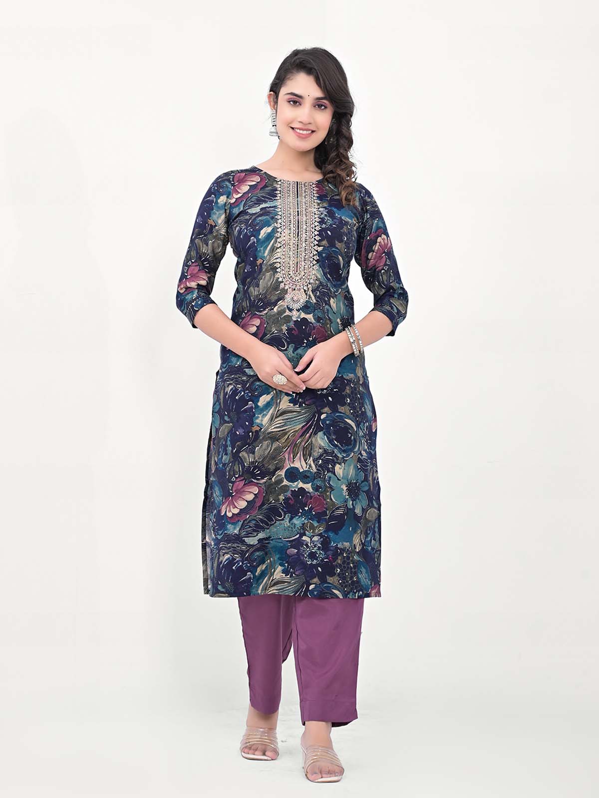 Label Khoj Women Silk blend Kurta ,trouser and dupptta set