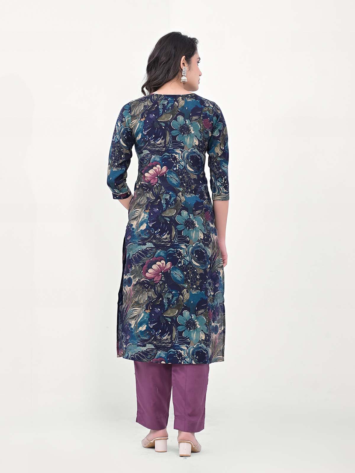 Label Khoj Women Silk blend Kurta ,trouser and dupptta set