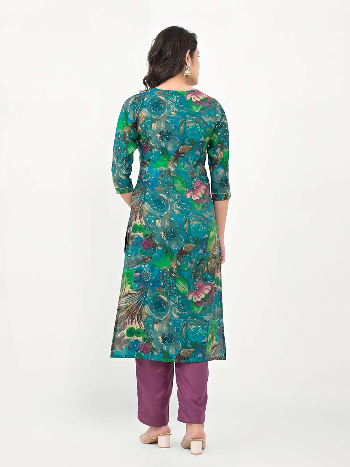 Label Khoj Women Silk blend Kurta ,trouser and dupptta set