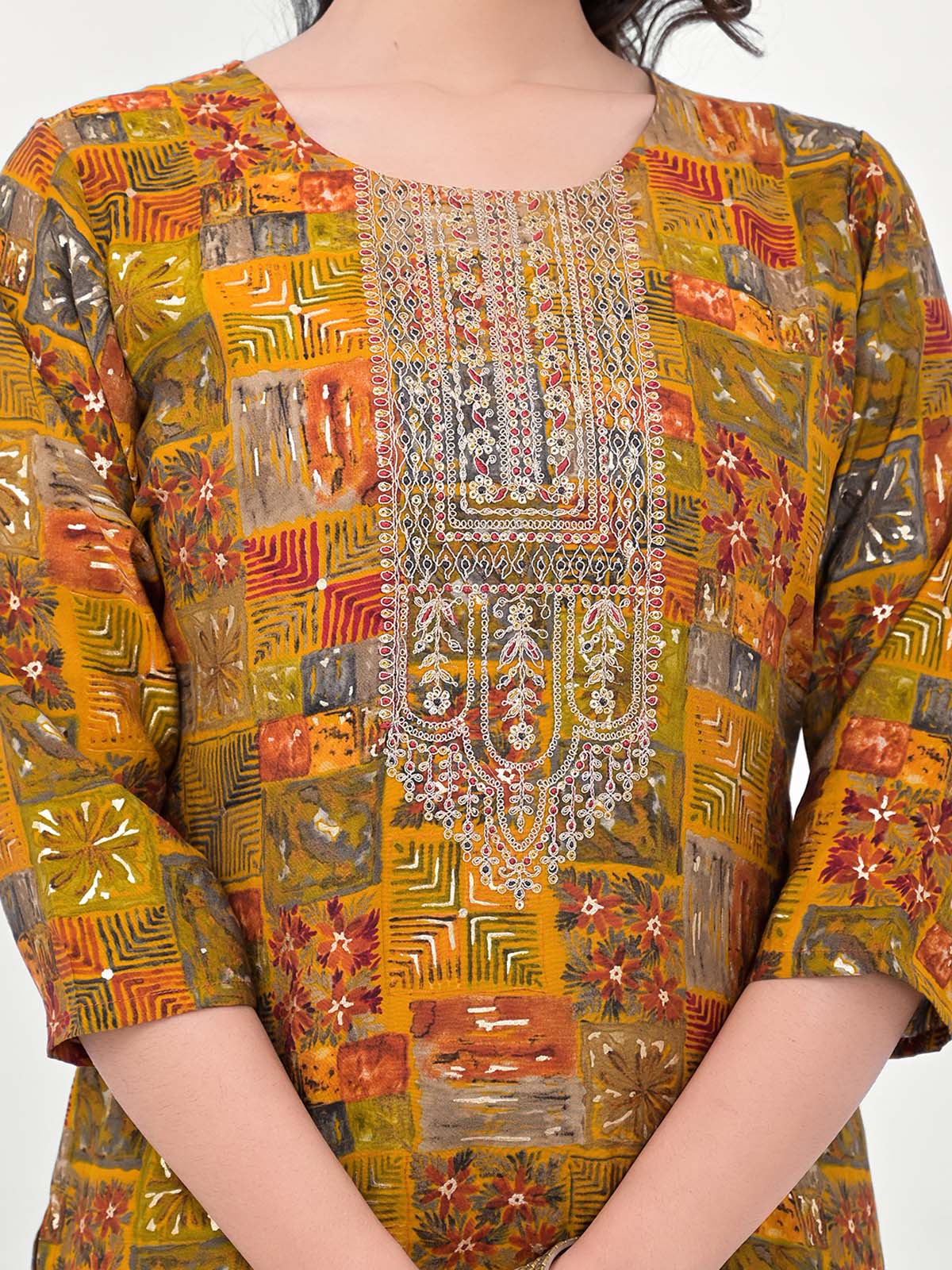 Label Khoj Women Silk blend Kurta ,trouser and dupptta set