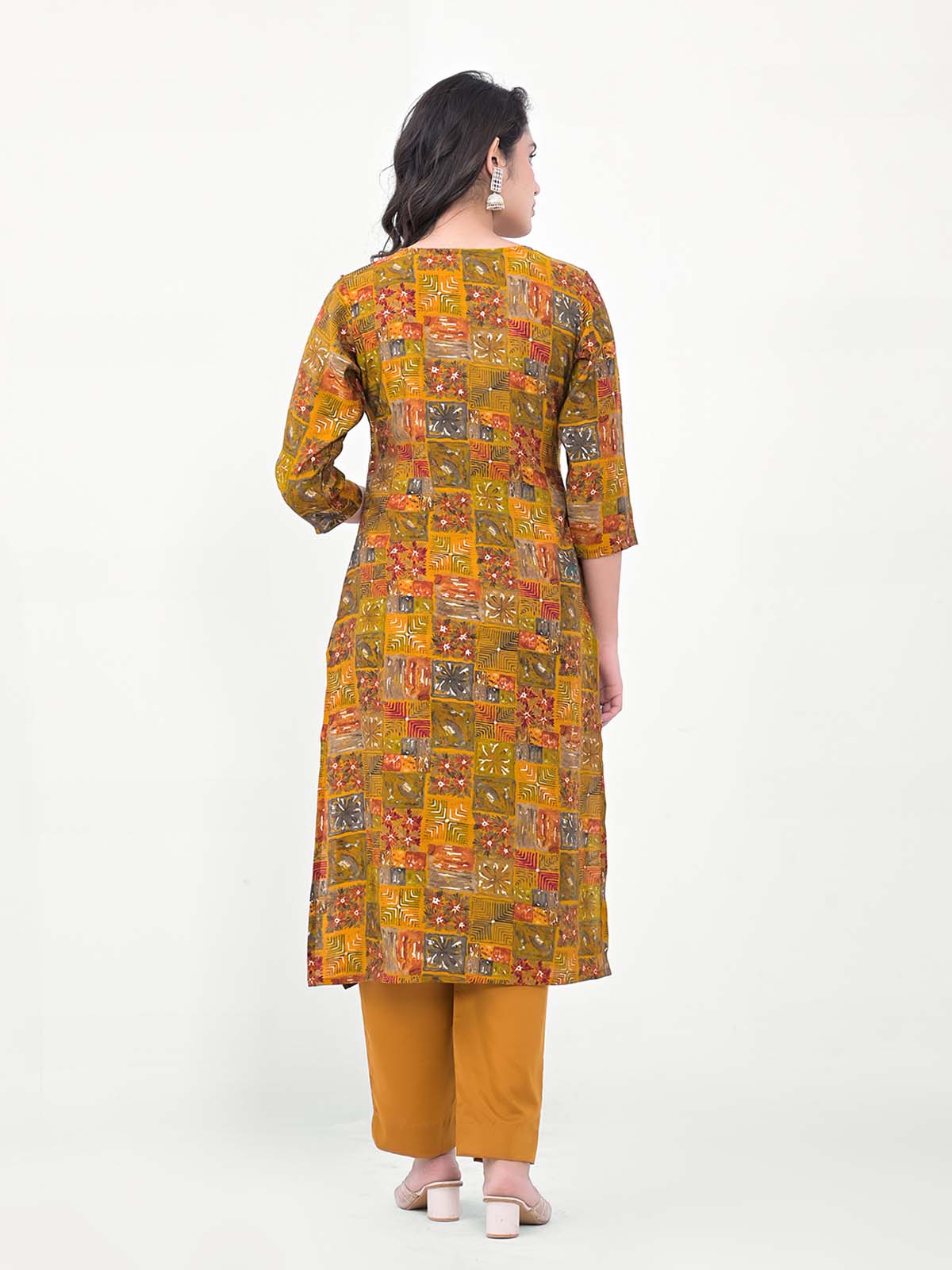 Label Khoj Women Silk blend Kurta ,trouser and dupptta set