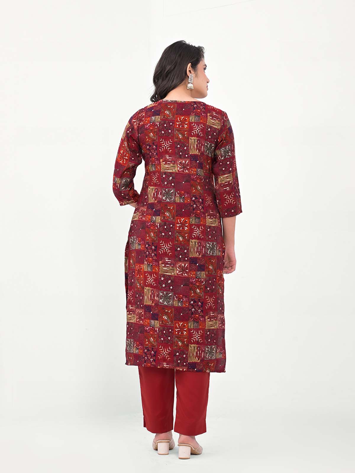 Label Khoj Women Silk blend Kurta ,trouser and dupptta set