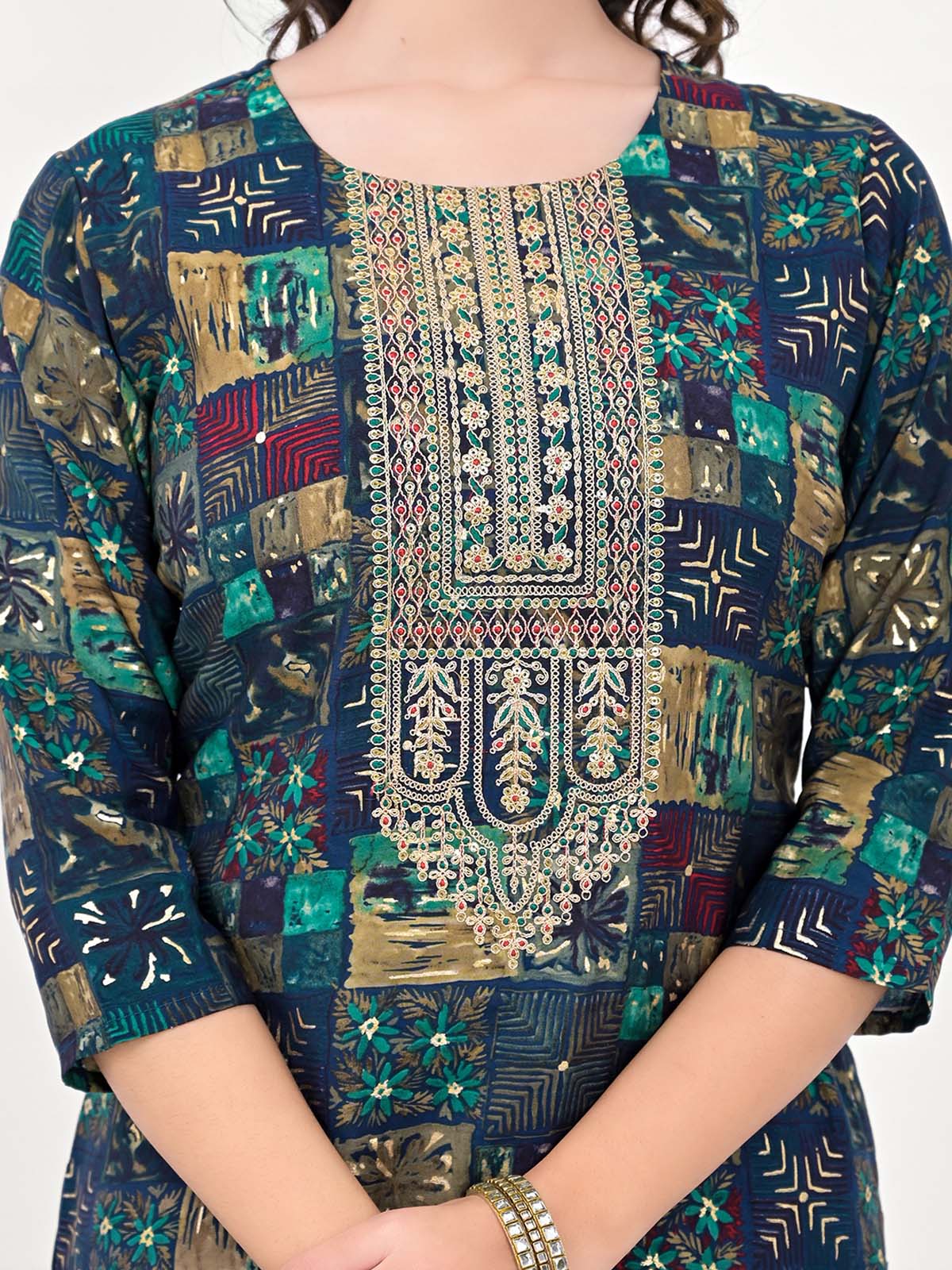 Label Khoj Women Silk blend Kurta ,trouser and dupptta set