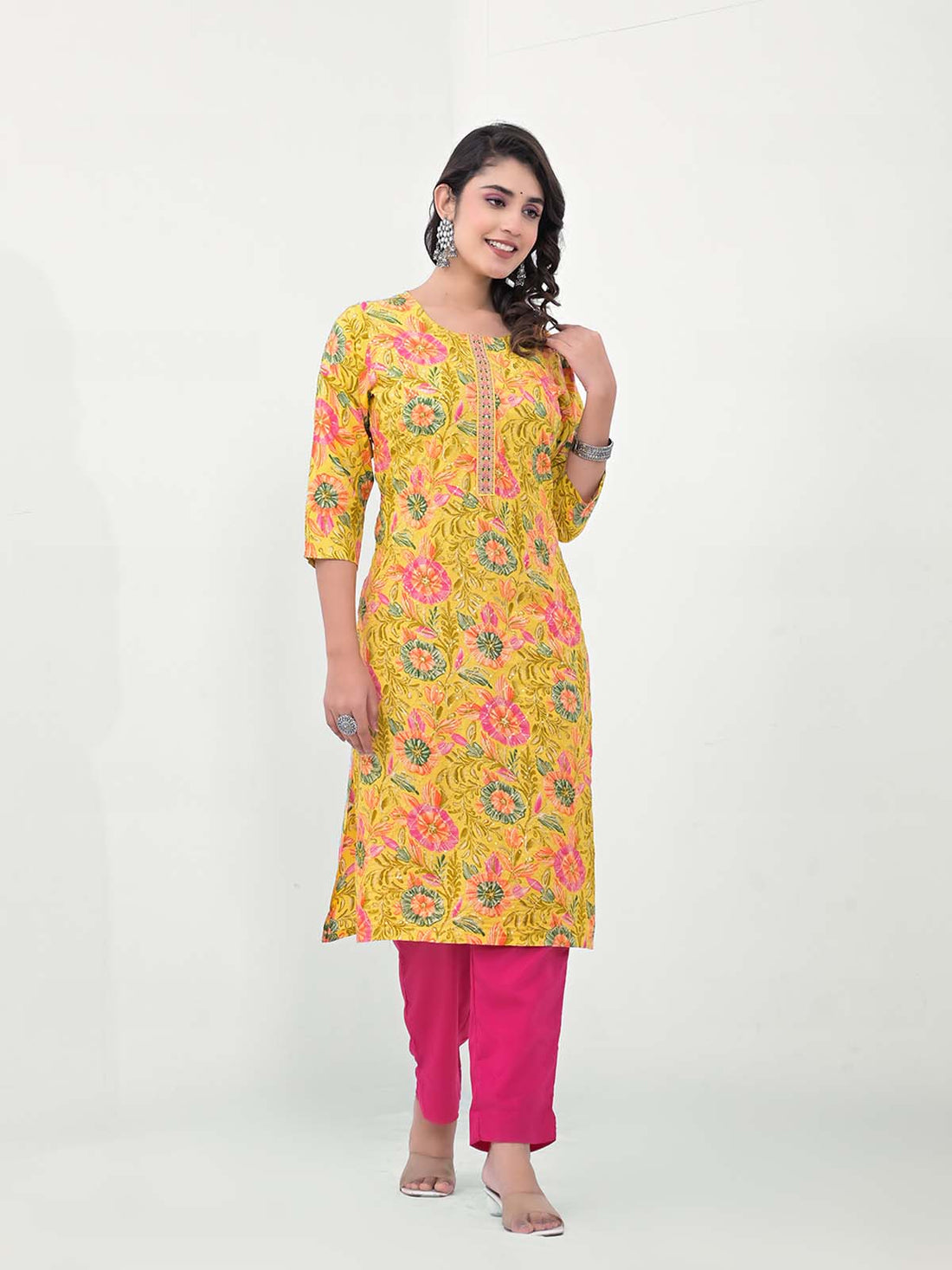 Label Khoj Women Silk blend Kurta ,trouser and dupptta set