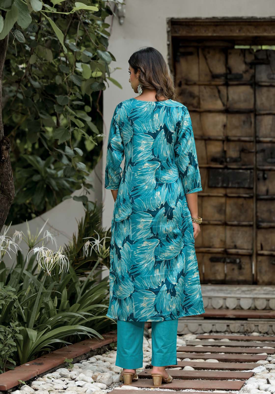 Label Khoj Women Jam satin Kurta ,trouser and dupptta set