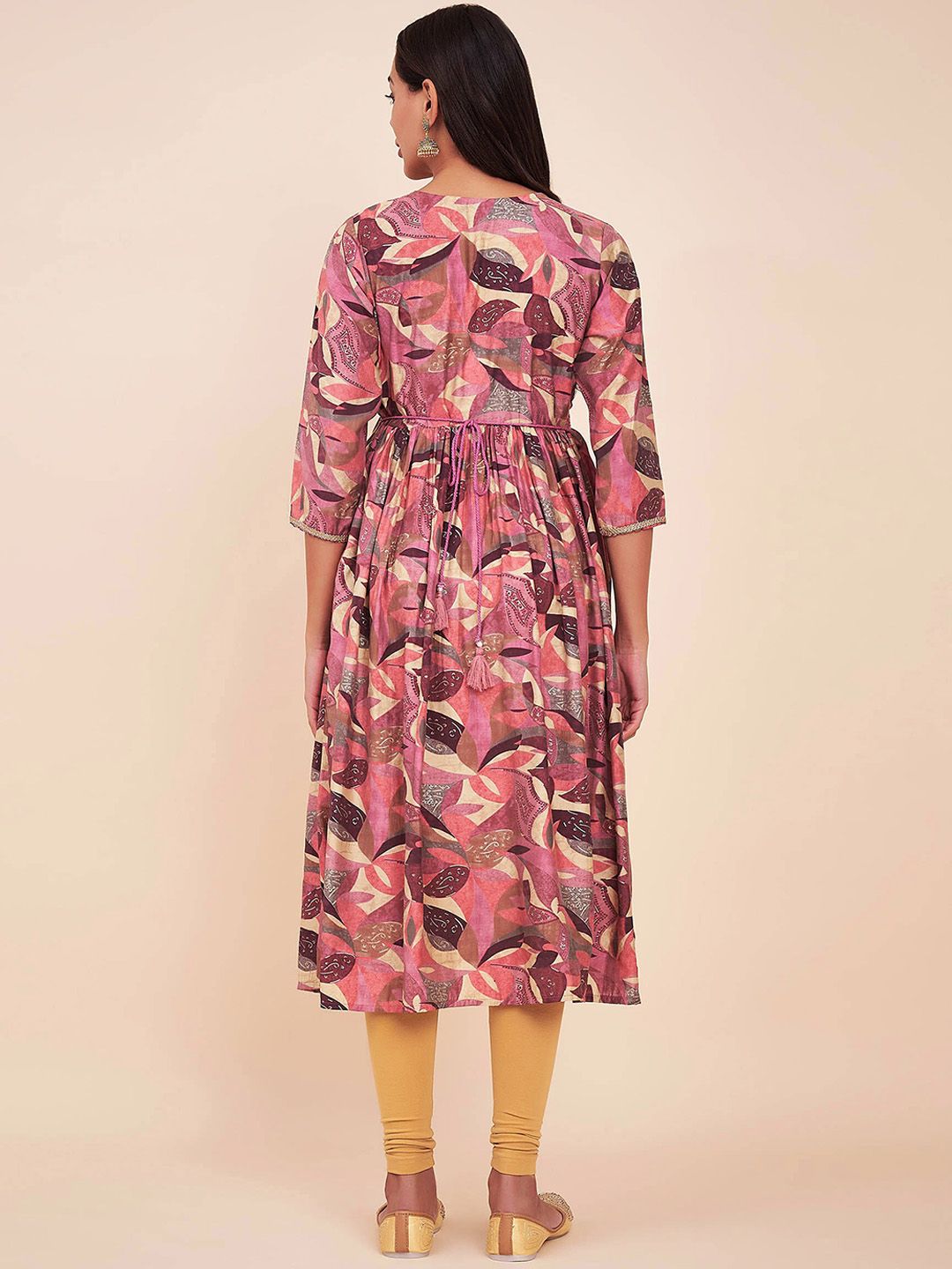 Label Khoj Women Silk Blend Alia Cut Kurta Dress