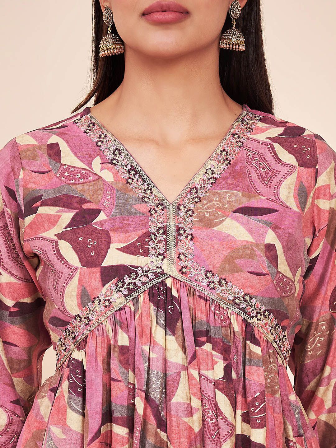 Label Khoj Women Silk Blend Alia Cut Kurta Dress