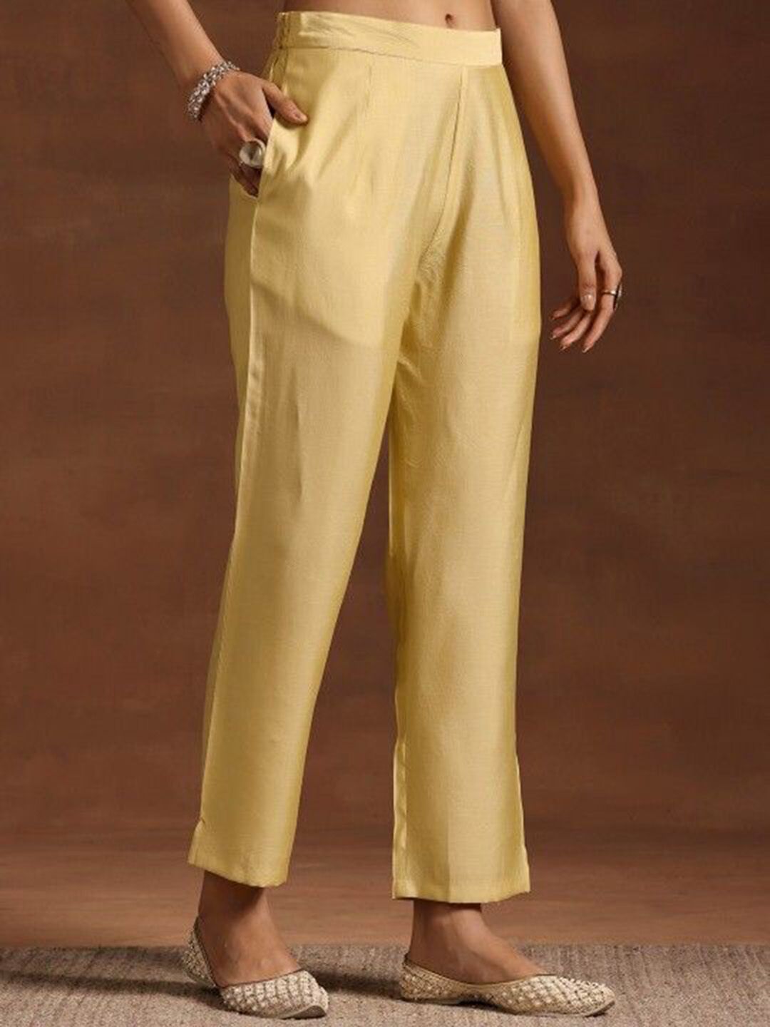 Label khoj Women roman silk Kurta With Trousers & Dupatta