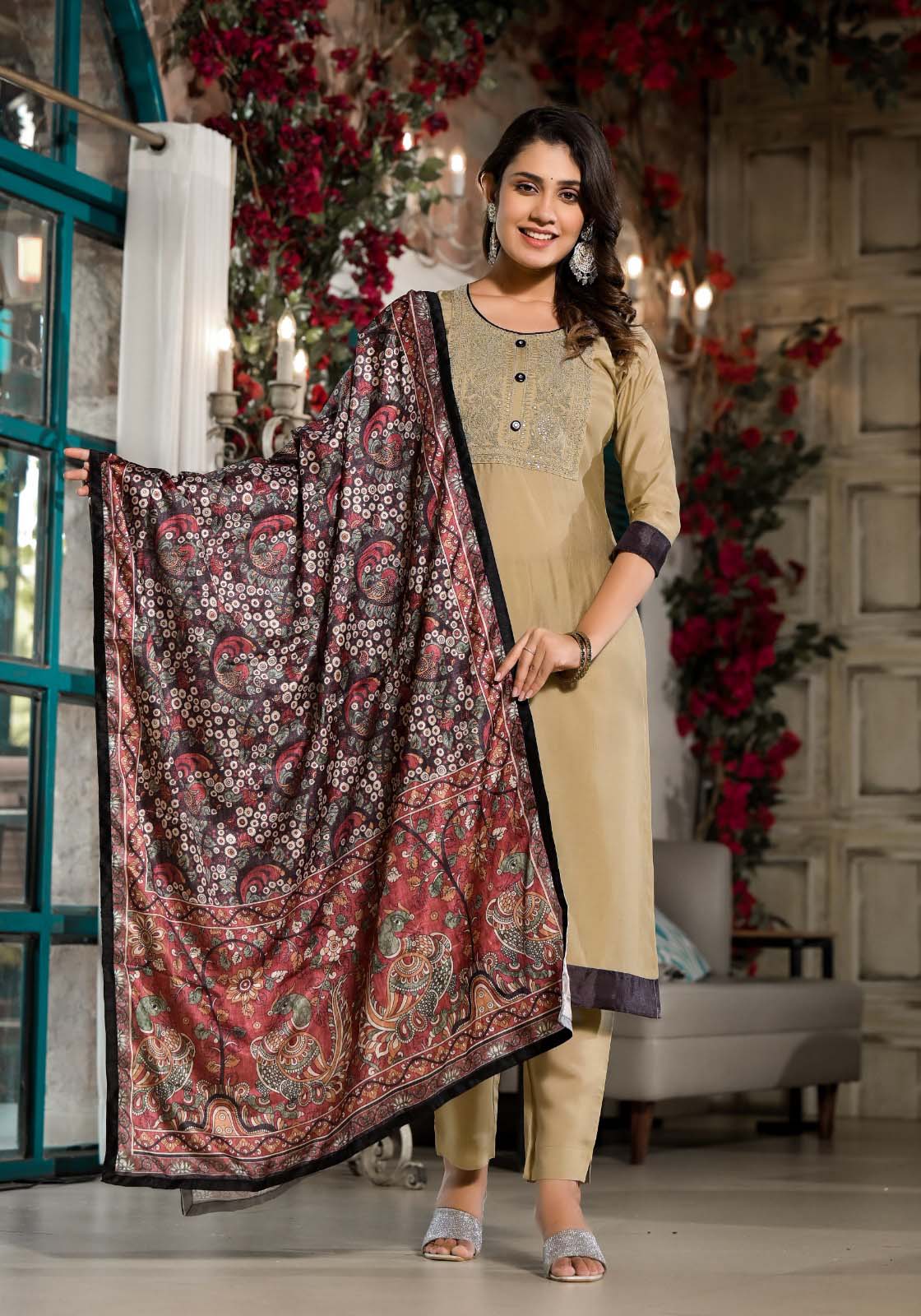 Label khoj Silk Top with cord and sequin embroidery kurta set