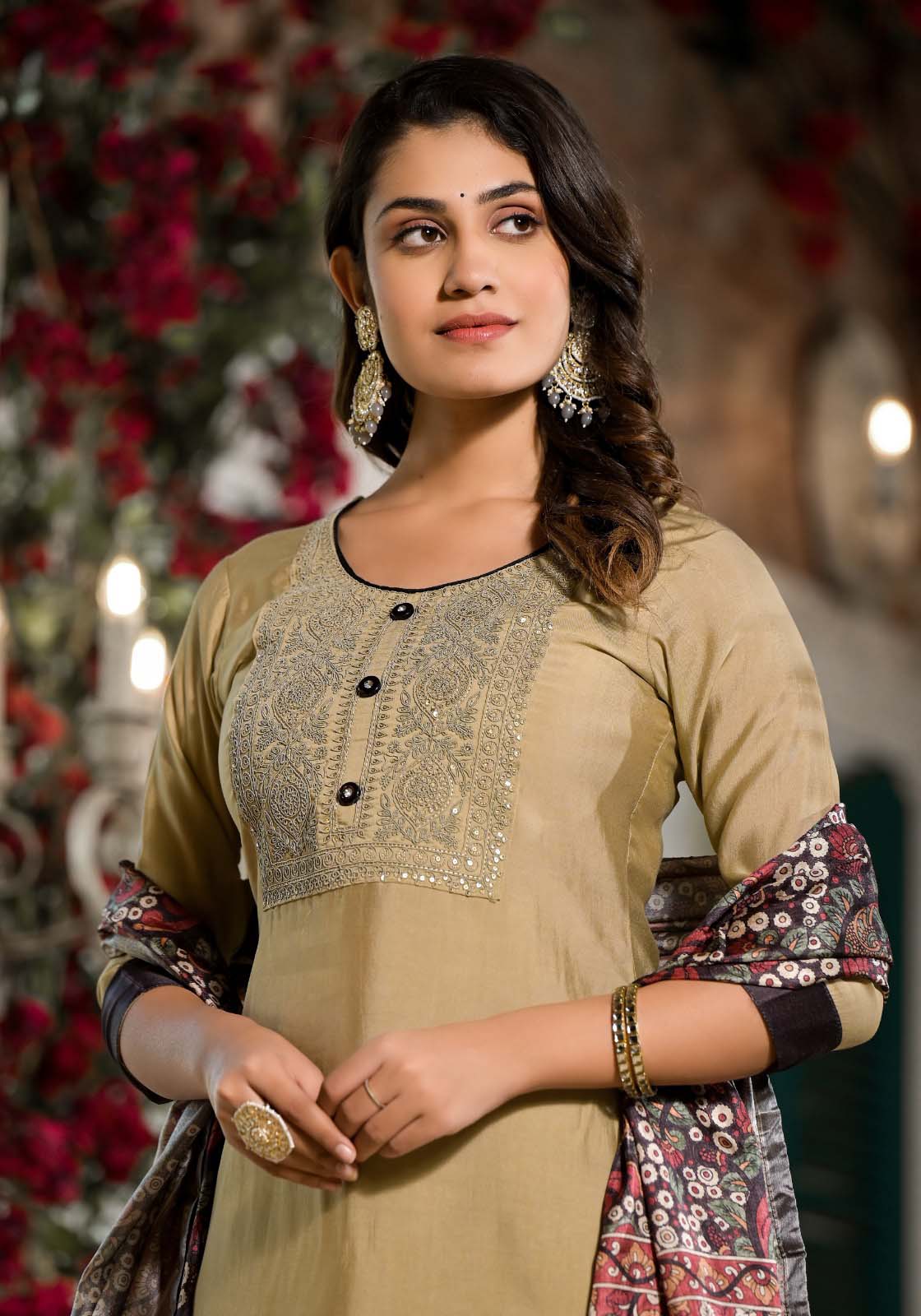 Label khoj Silk Top with cord and sequin embroidery kurta set