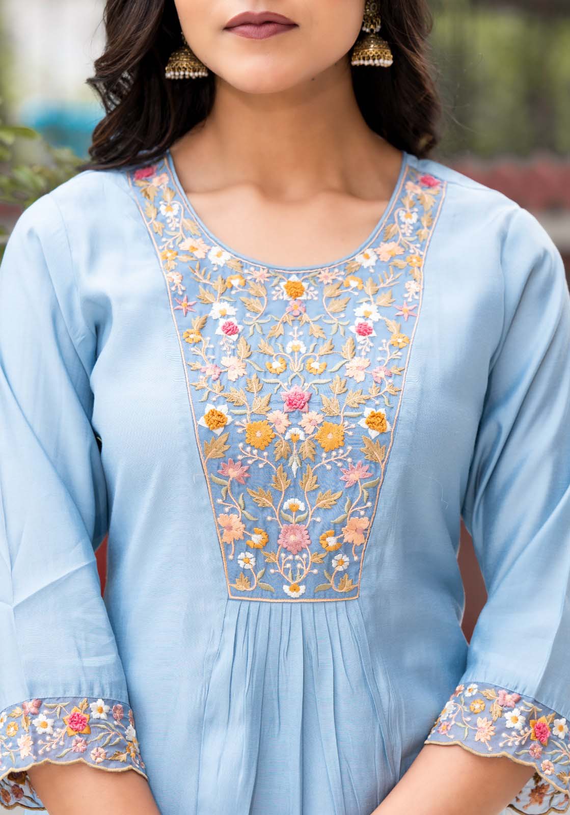 label khoj roman silk Kurta ,trouser and dupptta set