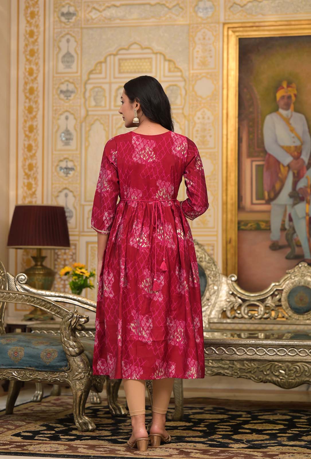 Label Khoj Women Silk Blend and embroidery Printed Dress