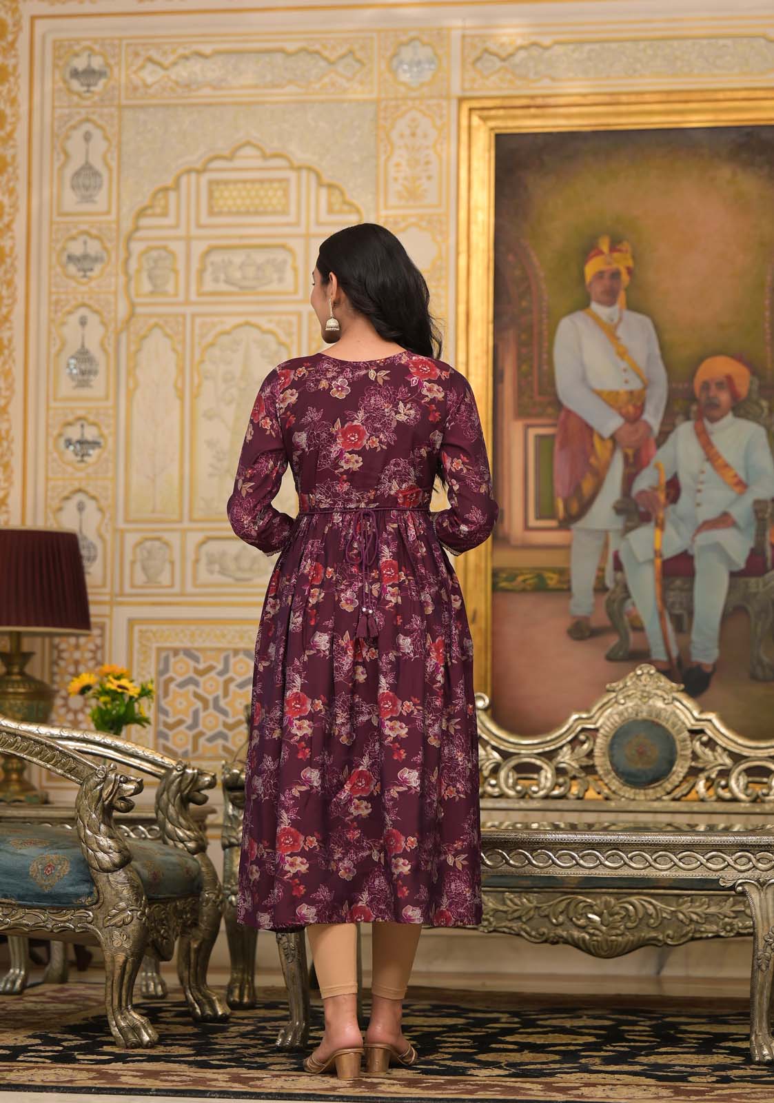Label Khoj Women Silk Blend and embroidery Printed kurta