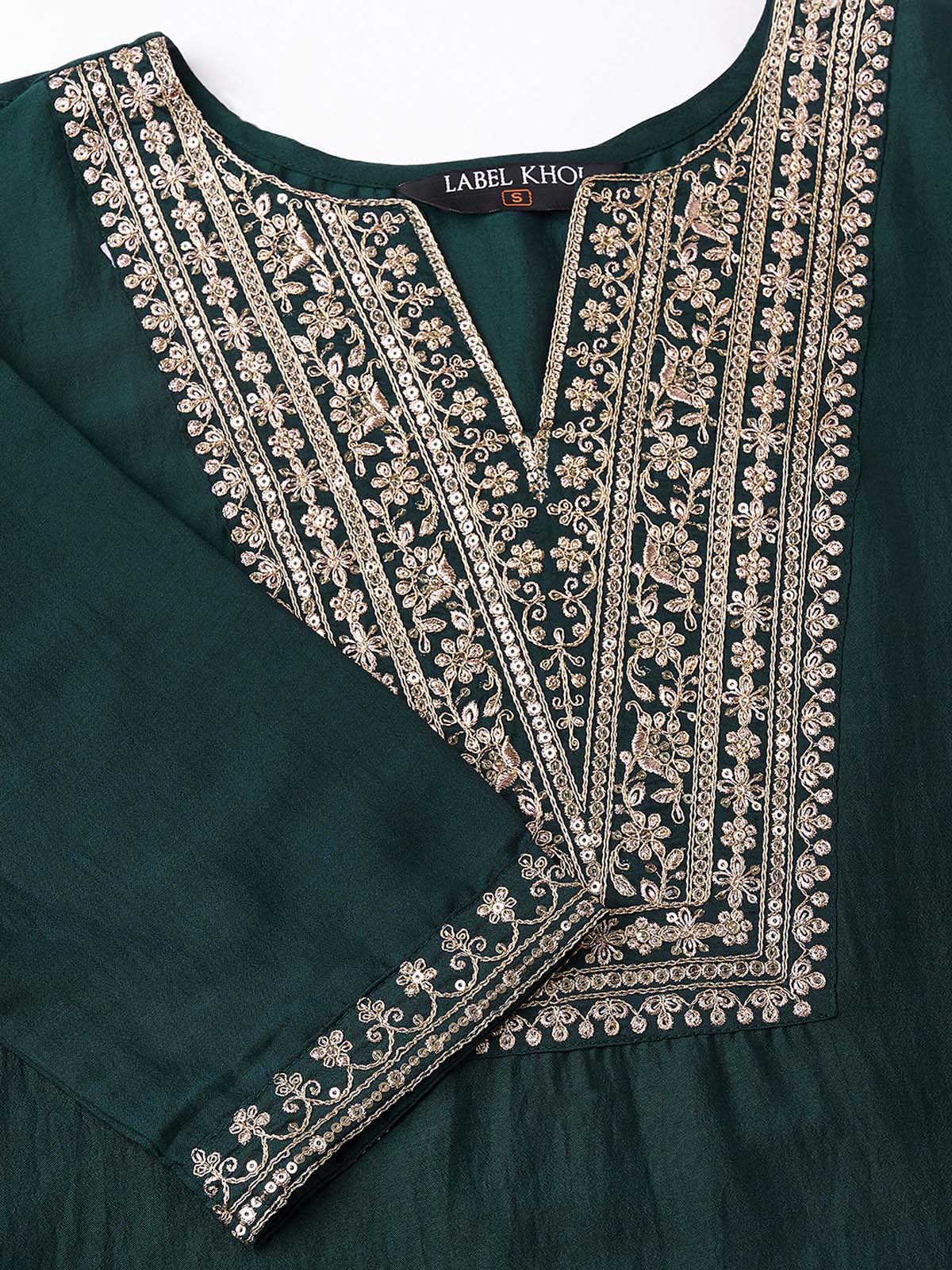 Label Khoj Women Silk blend Kurta ,trouser and dupptta set