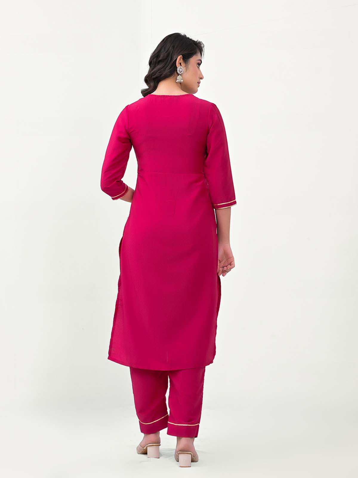 Label khoj Embroidered Work Kurta with Trousers & With Dupatta