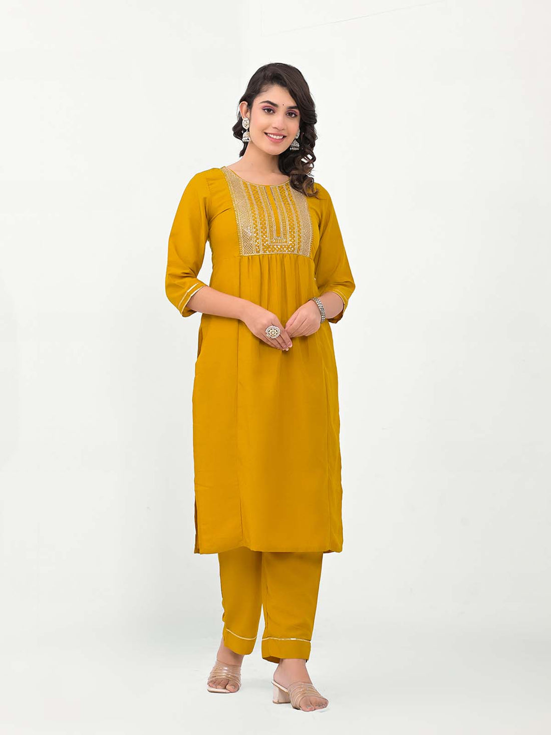 Label khoj Embroidered Work Kurta with Trousers & With Dupatta