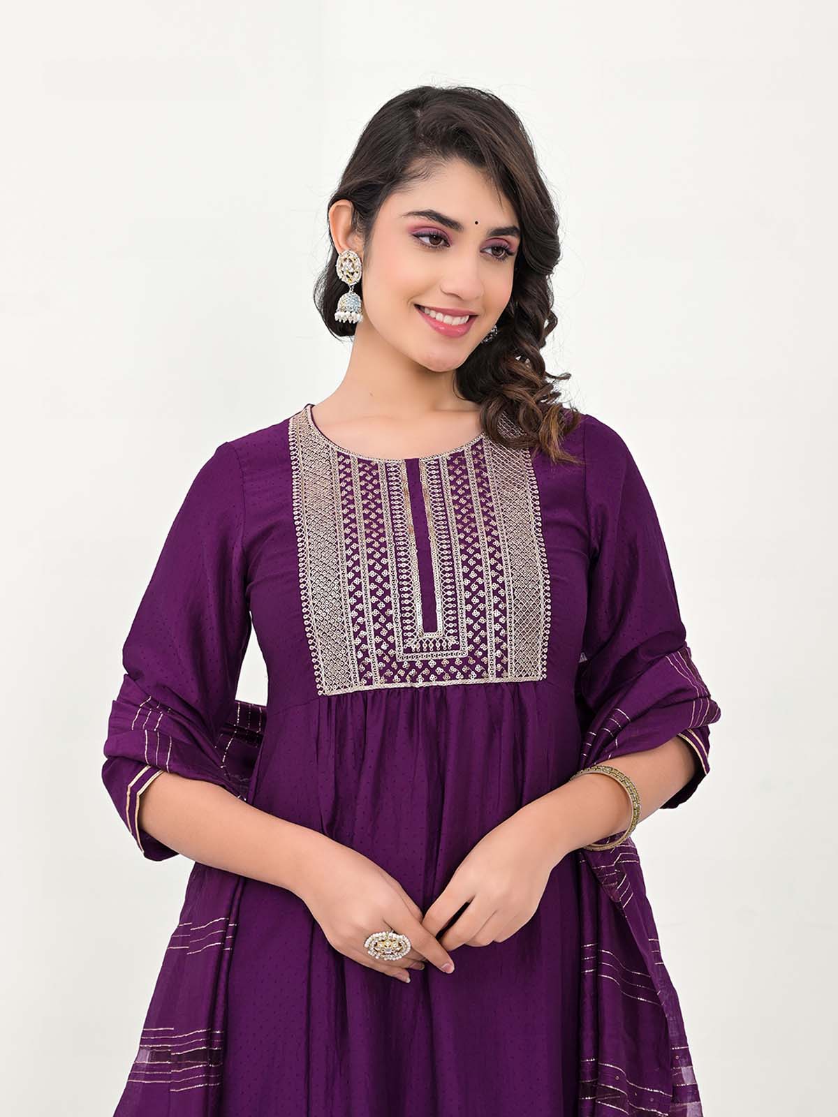 Label khoj Embroidered Work Kurta with Trousers & With Dupatta