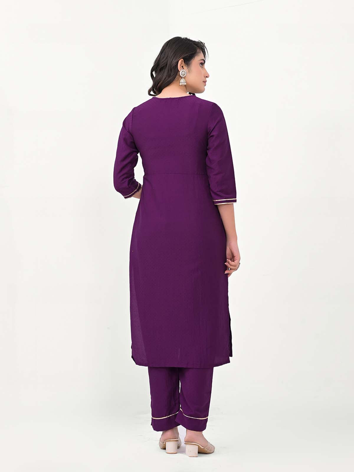 Label khoj Embroidered Work Kurta with Trousers & With Dupatta